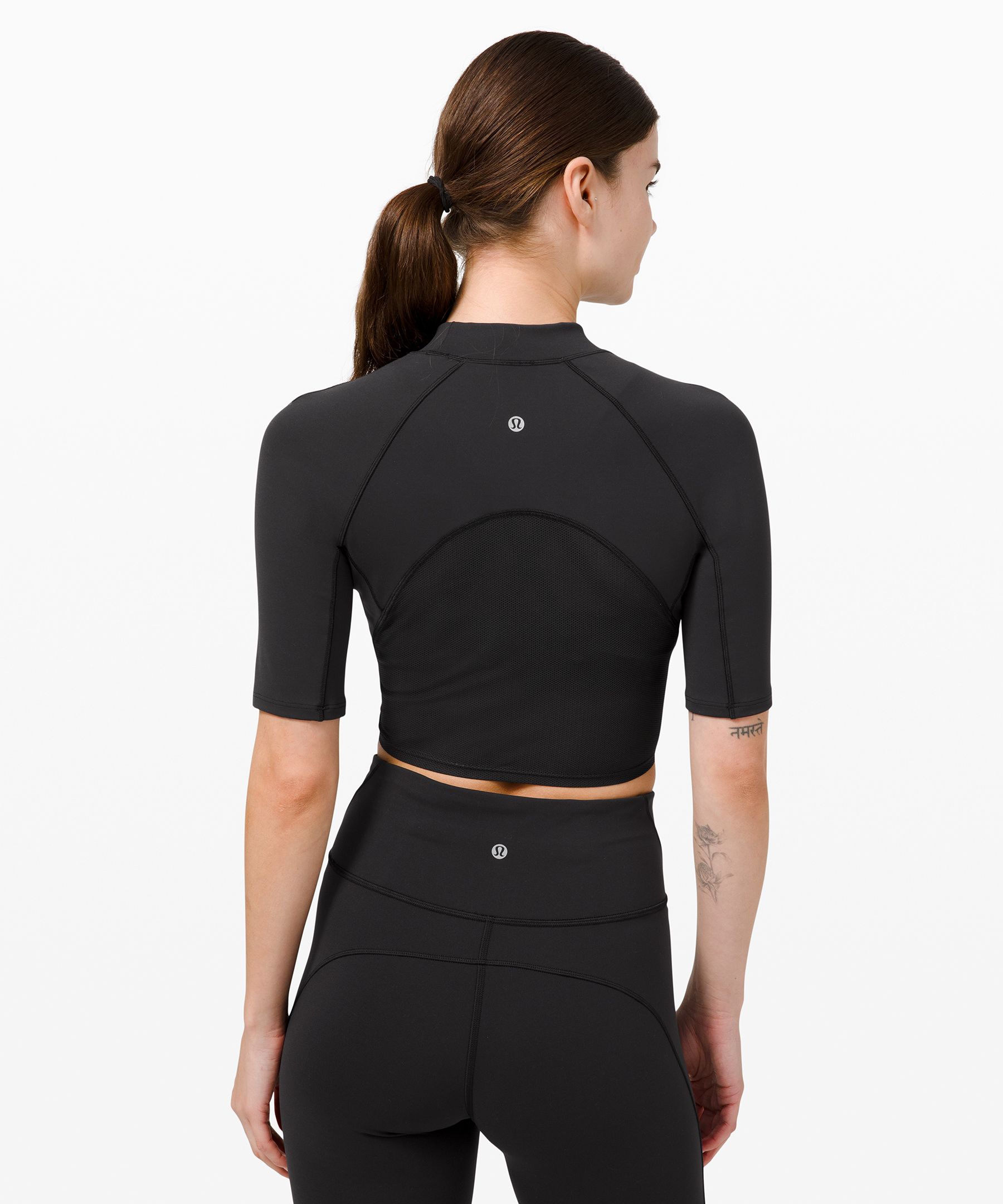 Buy Lululemon Everlux™ And Mesh Cropped Short Sleeve Shirt