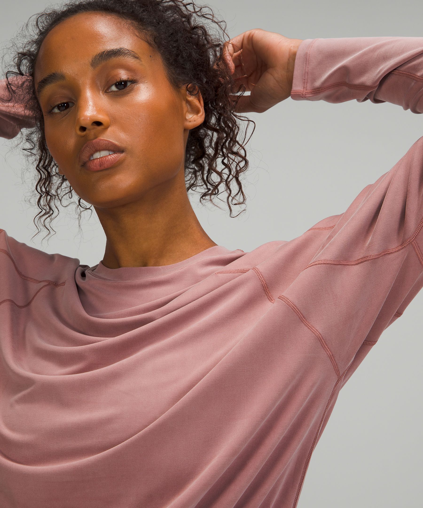 drop shoulder long sleeve t shirt