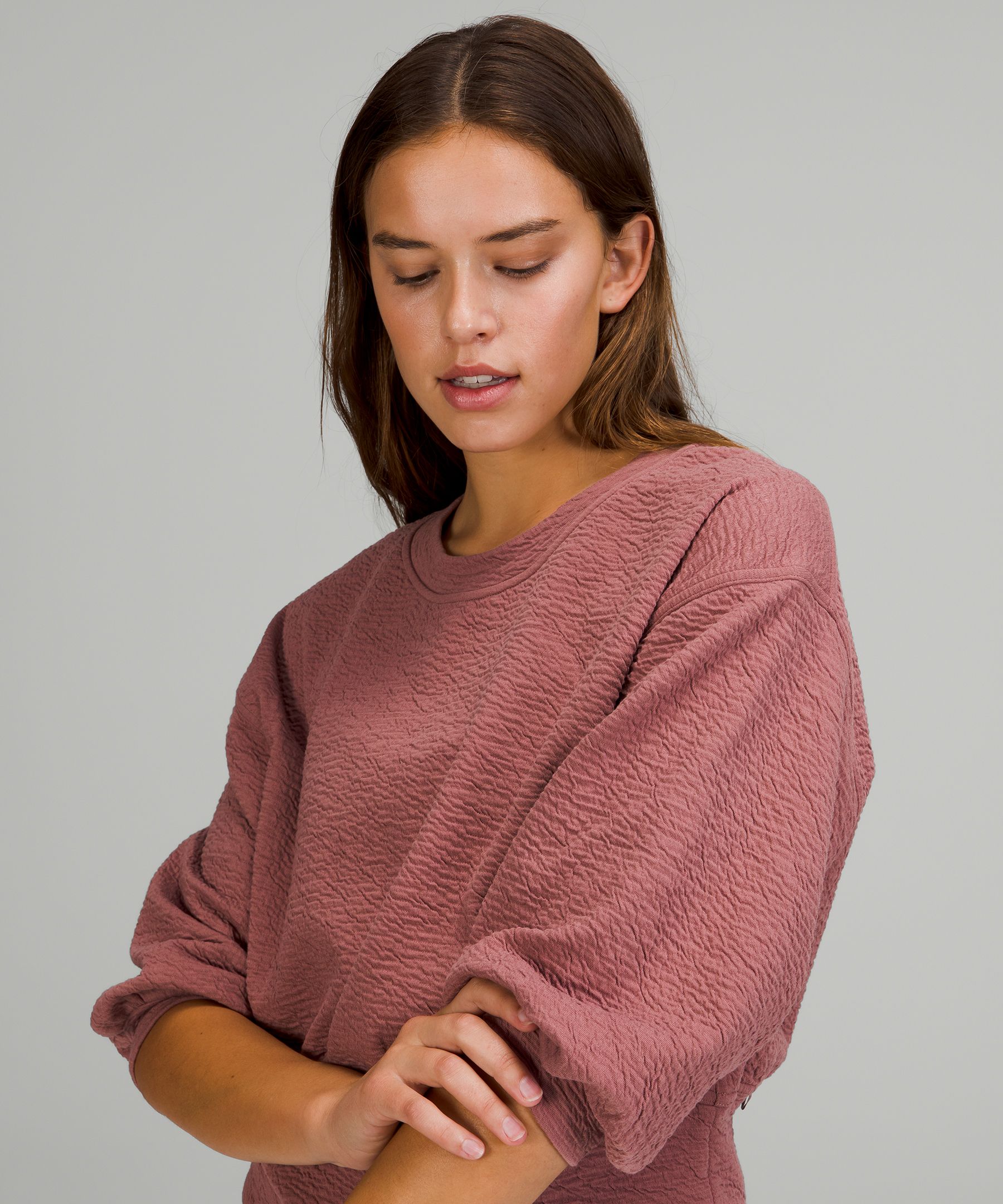 Lululemon Textured Crewneck Pullover - White Opal - lulu fanatics