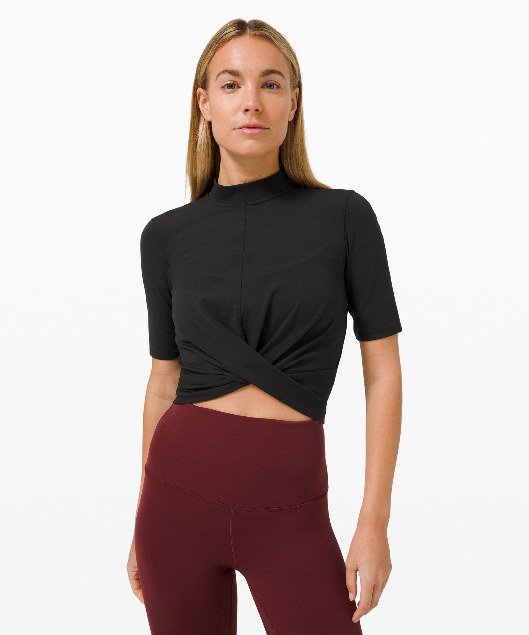 Wrap Front Mock Neck Crop Short Sleeve | Lululemon JP