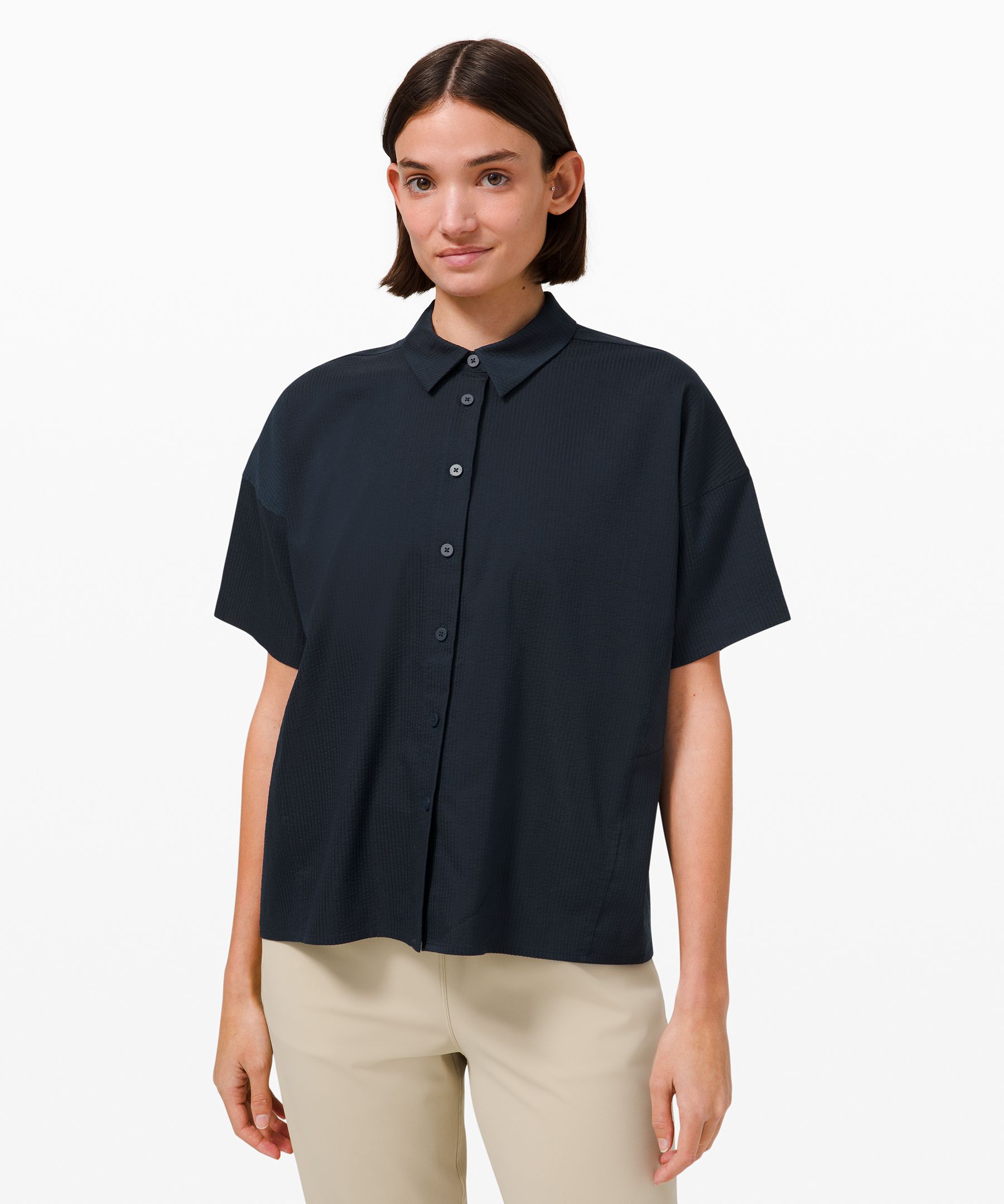 GIRLS UNIQLO U SEERSUCKER SHORT SLEEVE DRESS