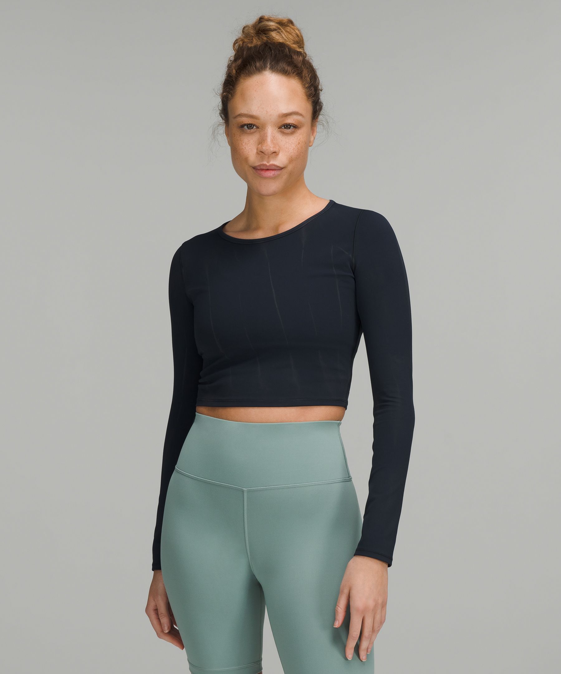 Lululemon Wunder Train Cropped Long Sleeve Shirt In Black | ModeSens