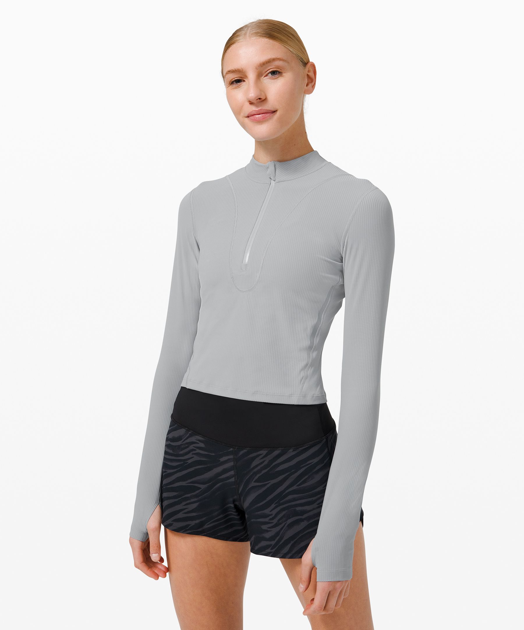 Zip up running sales top