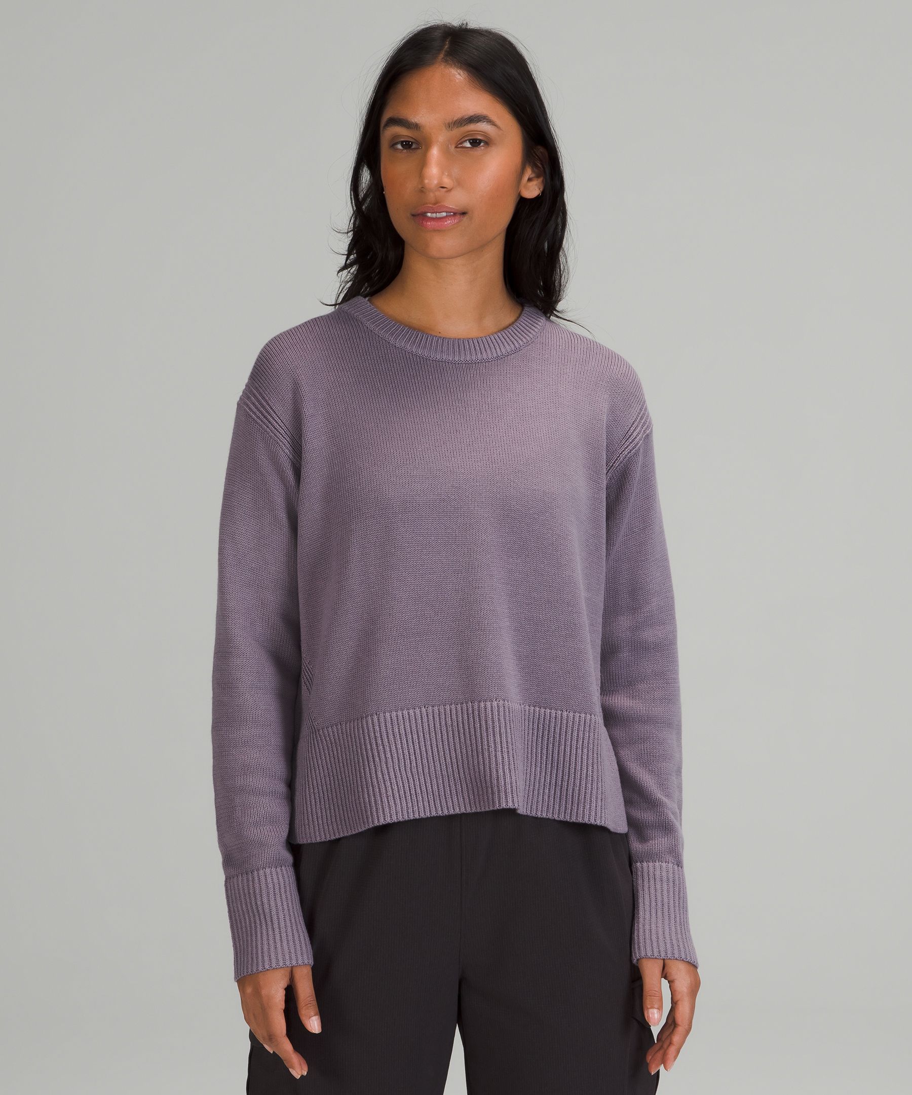 Lululemon Cashlu Boxy Crewneck Sweater In Dusky Lavender | ModeSens