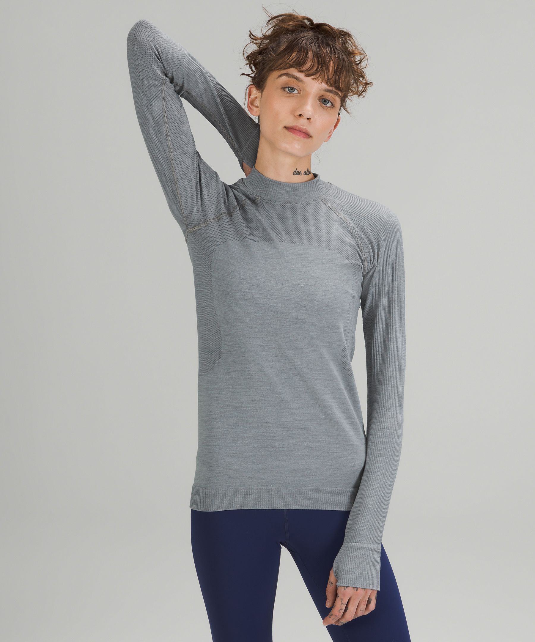 Lululemon Keep The Heat Thermal Long Sleeve Shirt In Blue