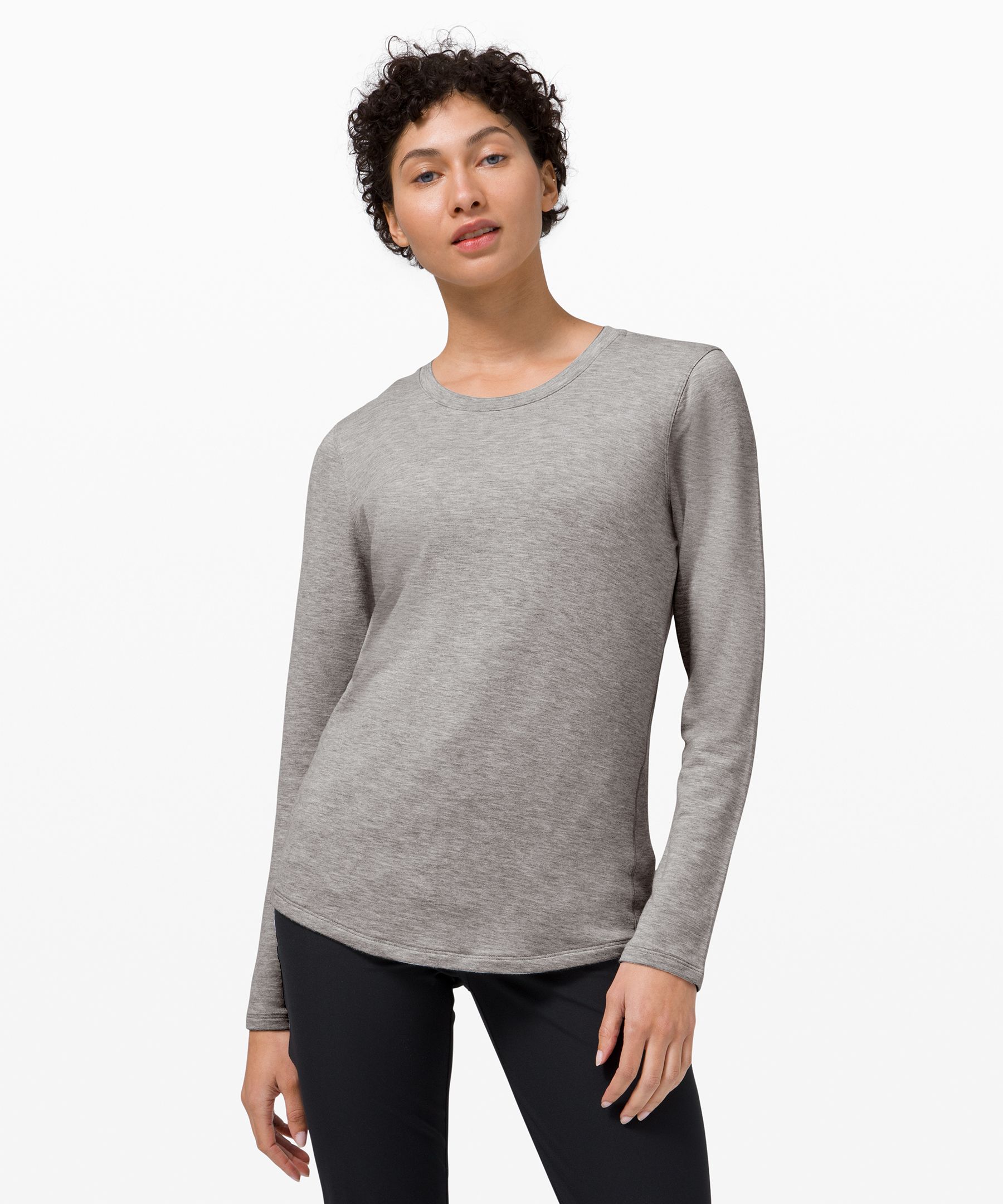 Lululemon Ever Ready Long Sleeve *brushed Modal In Heathered Core Light ...