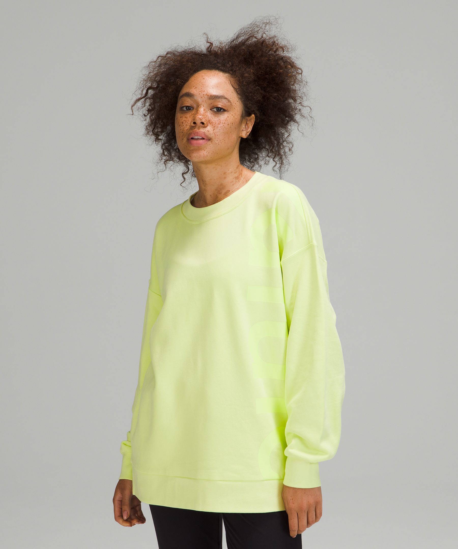 Lululemon Perfectly Oversized Crew *Graphic - Black - lulu fanatics