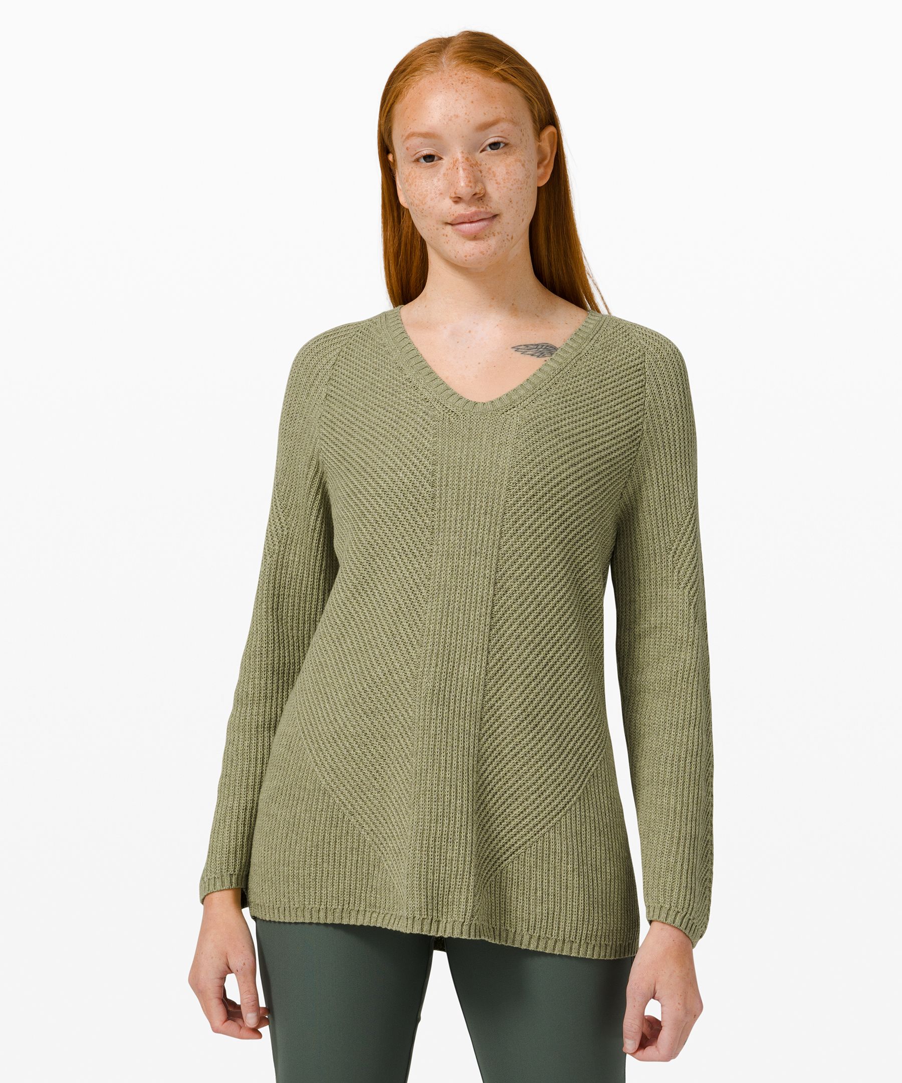Lululemon Knit Blend Textured Pulllover In Green