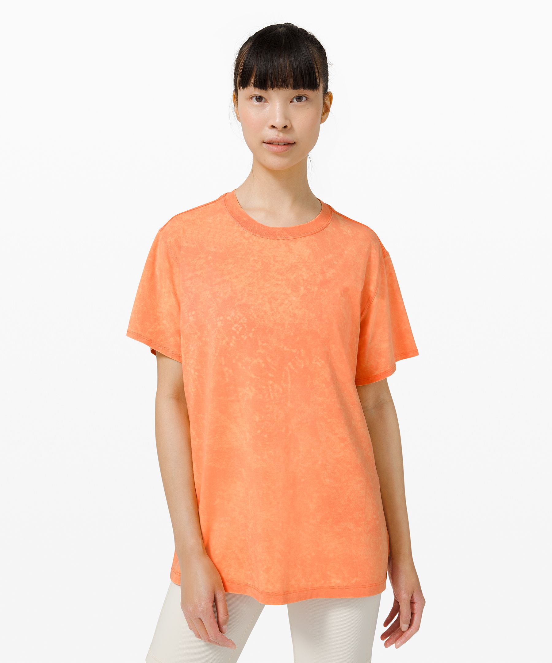 Lululemon All Yours Short Sleeve T-shirt In Cloudy Wash Golden Apricot