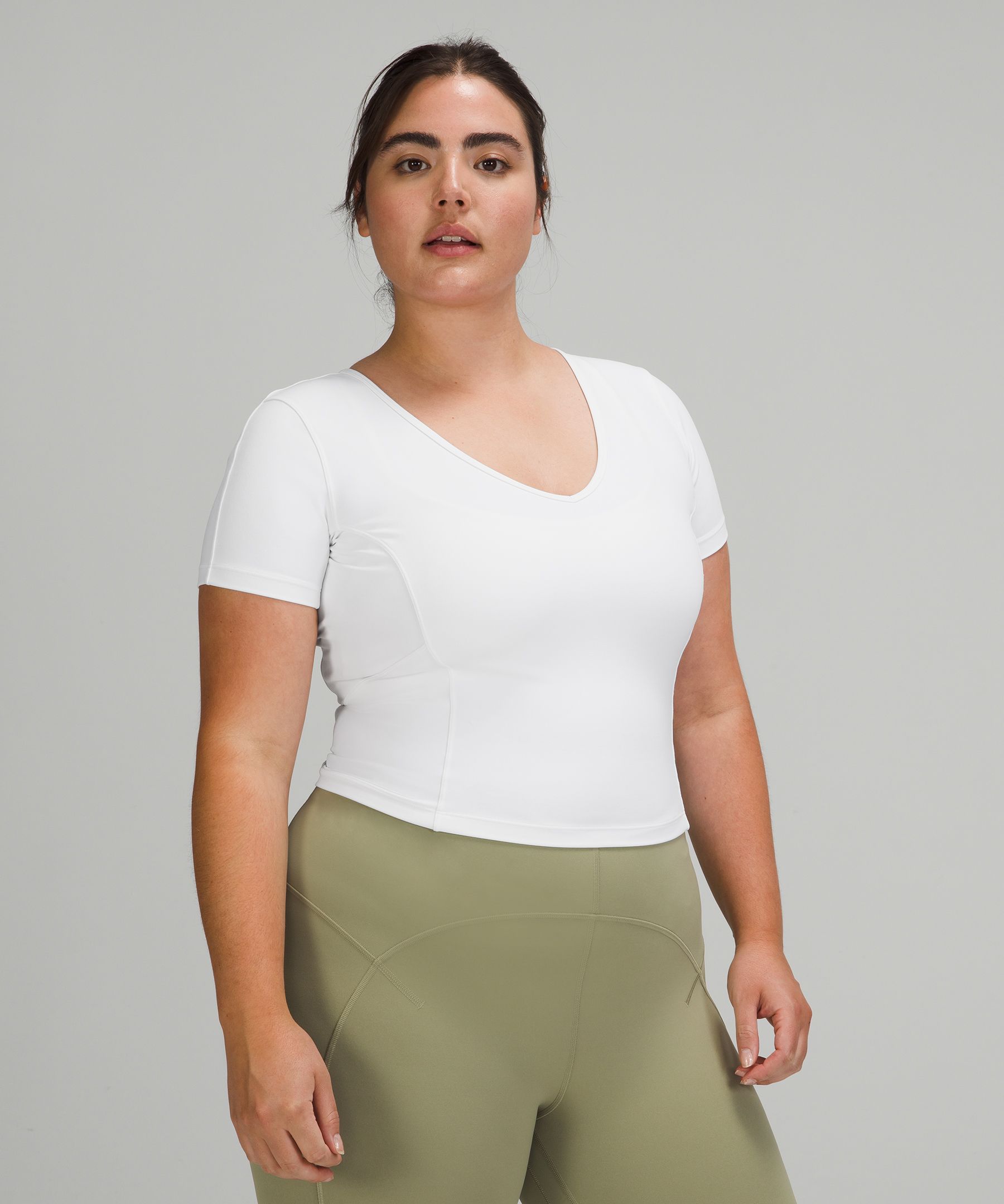 Nulu Cropped Slim Yoga Short Sleeve Shirt