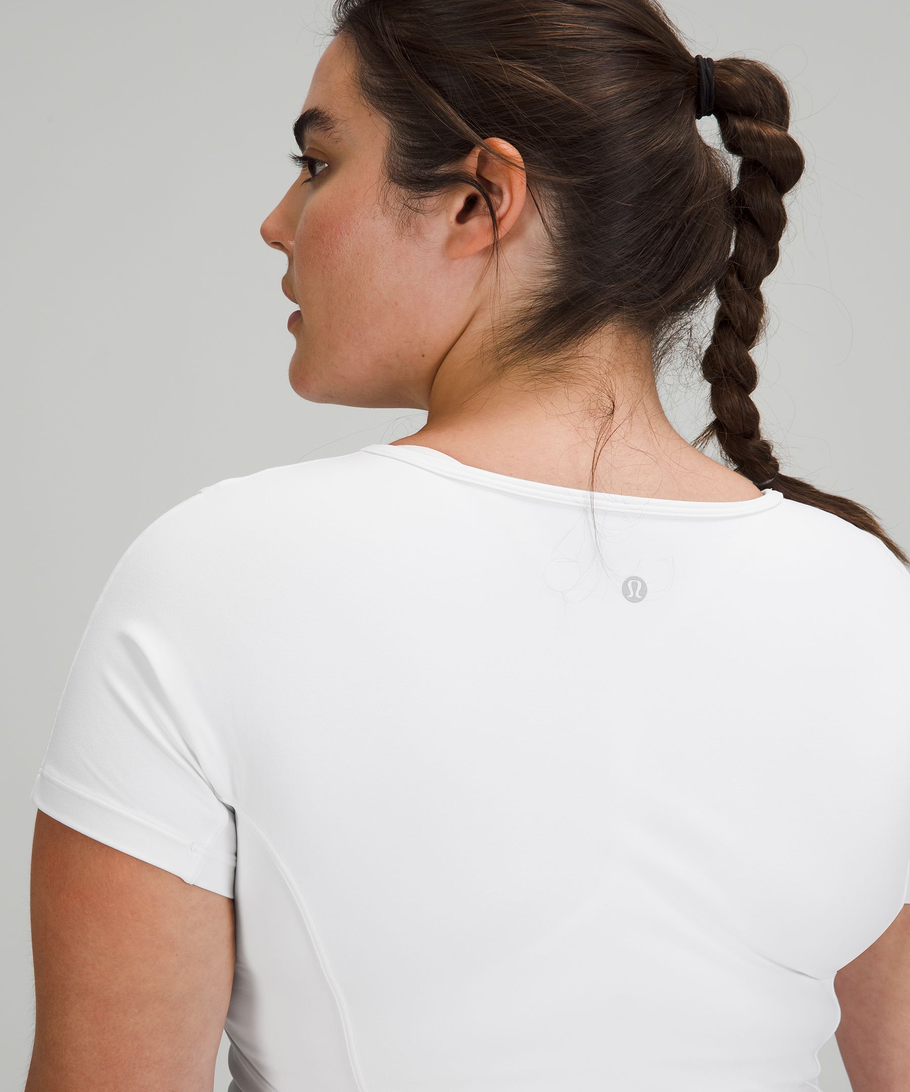 Lululemon Nulu Cropped Slim Yoga Short Sleeve Shirt —Animal Print Camo Deep  Coal