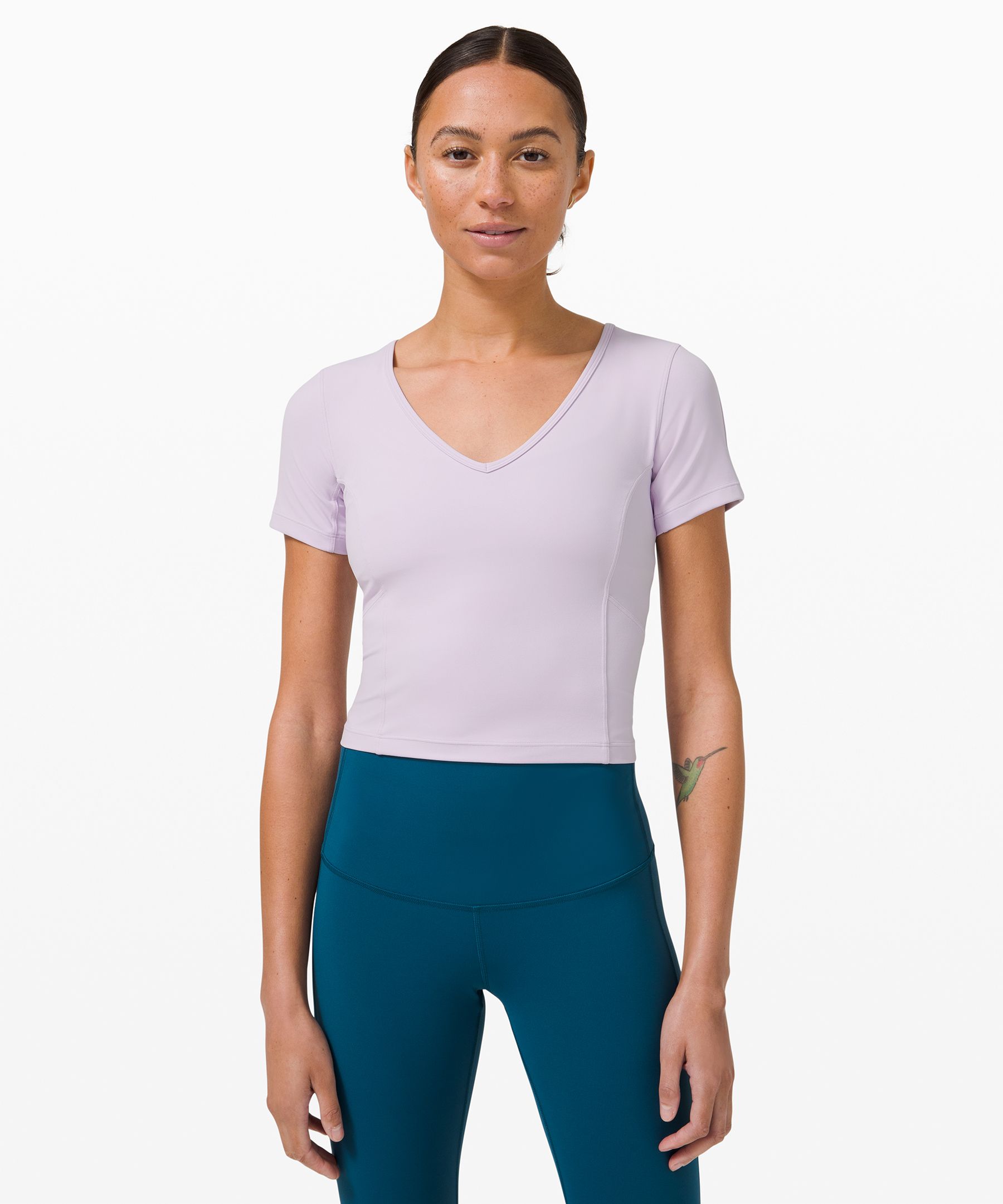 Nulu Cropped Slim Yoga Short Sleeve Shirt