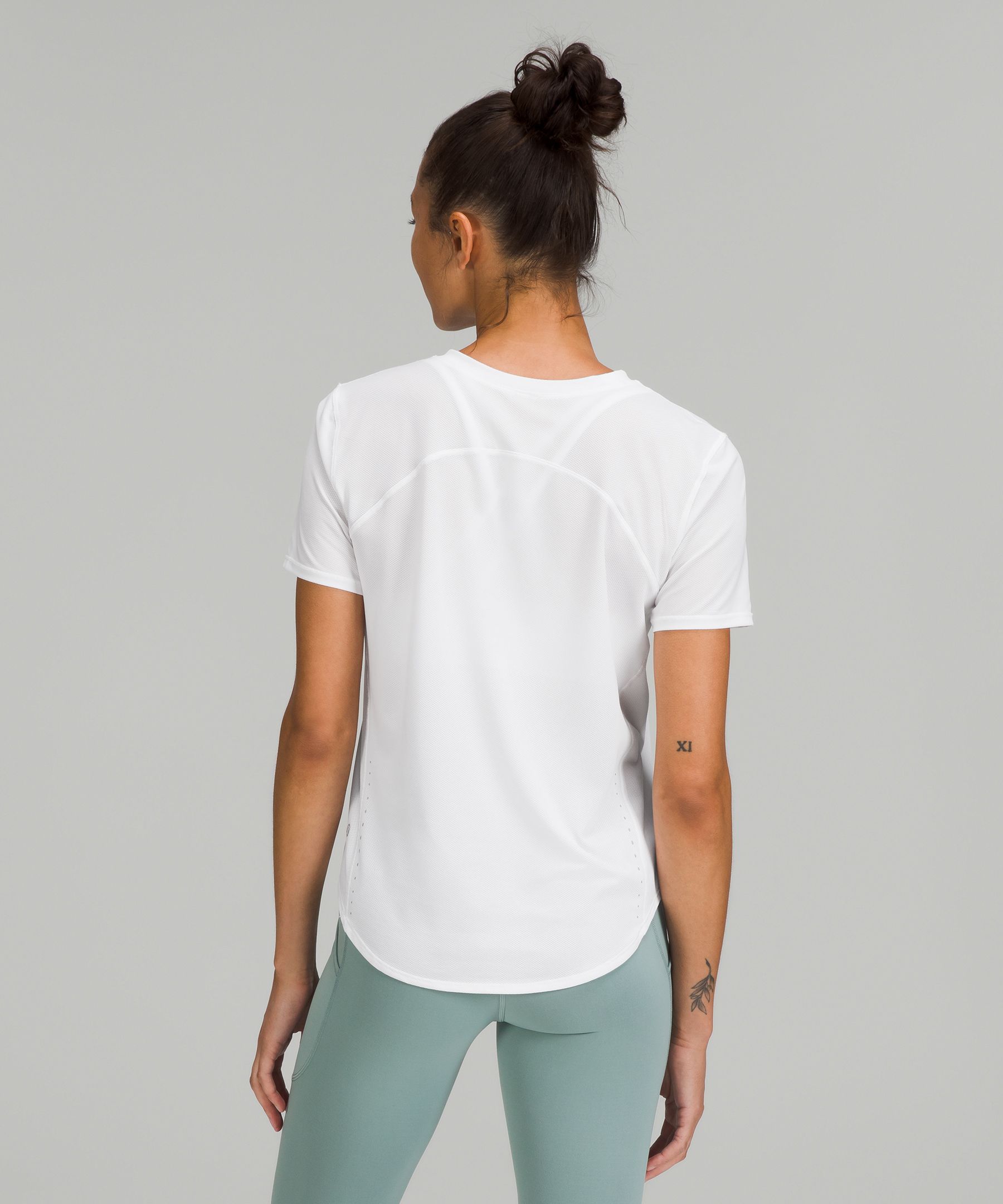 Shop Lululemon High-neck Running And Training T-shirt In White