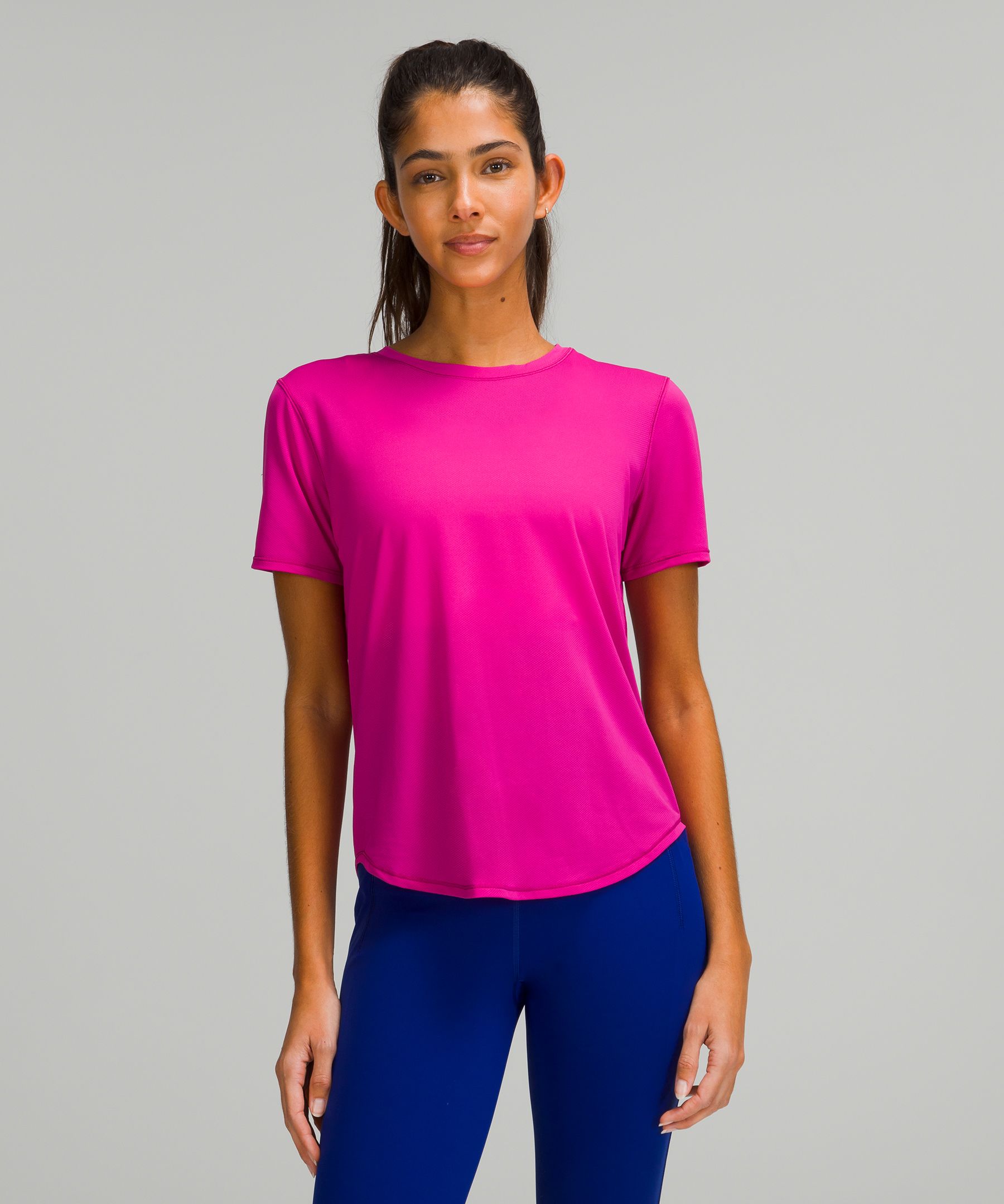 Lululemon High-neck Running And Training T-shirt In Ripened Raspberry