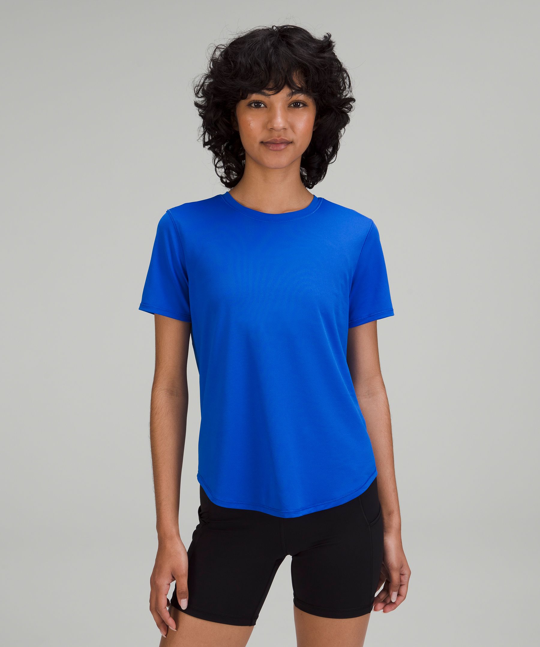 Lululemon High-neck Running And Training T-shirt In Blazer Blue