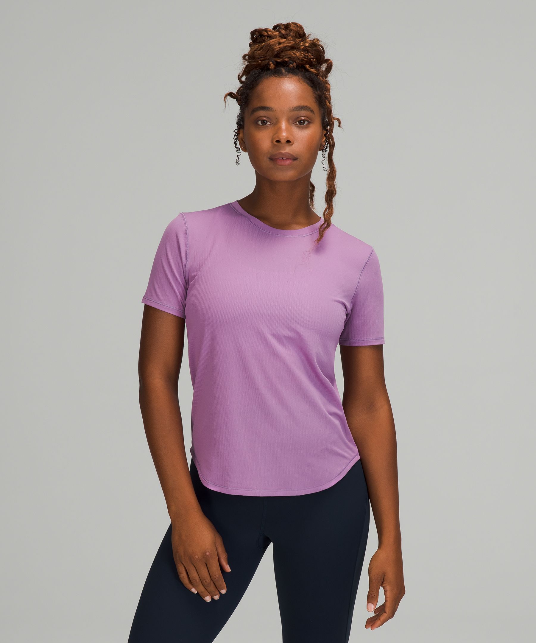 Lululemon High Neck Running And Training T-shirt In Wisteria Purple