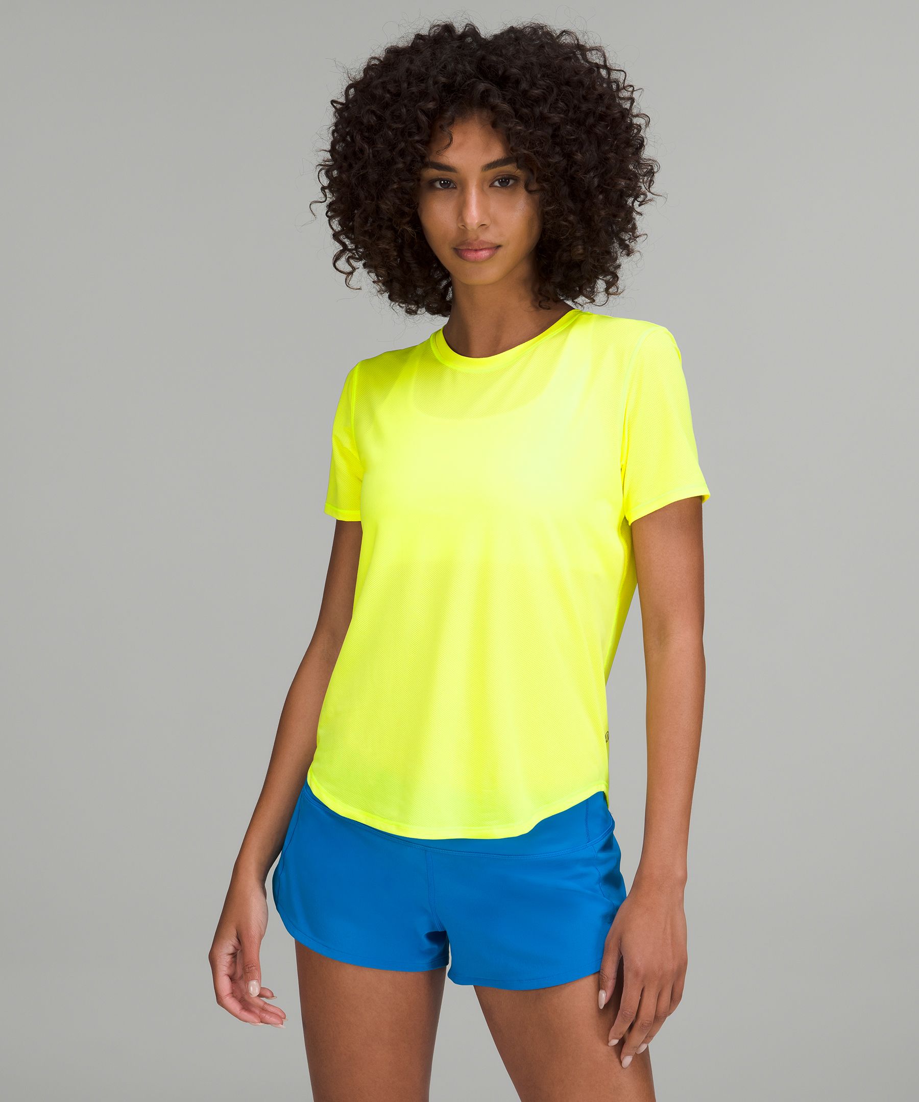 Lululemon High-neck Running And Training T-shirt In Electric Lemon