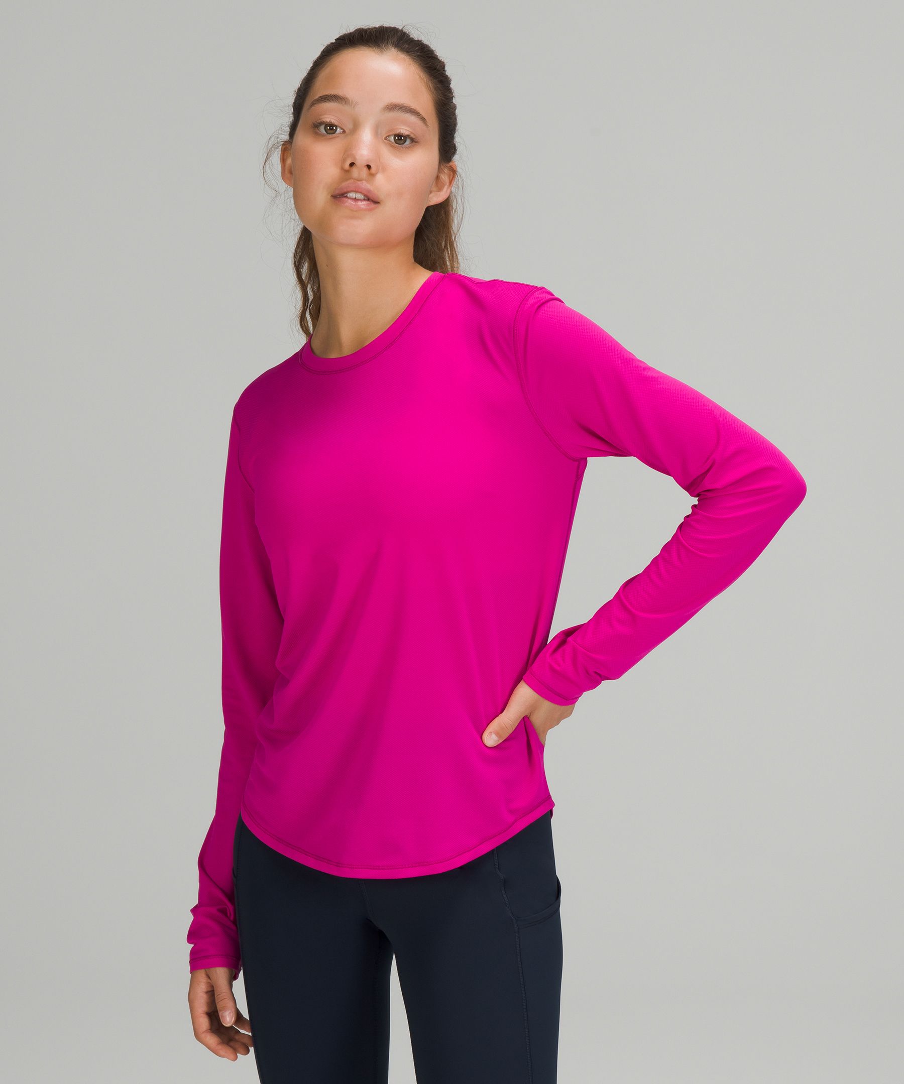 lululemon athletica, Tops, Lululemon Up For Down Time Long Sleeve Black Top  8