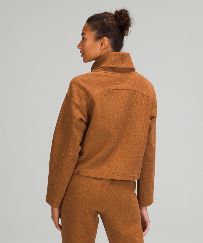 Ribbed Funnel Neck Pullover