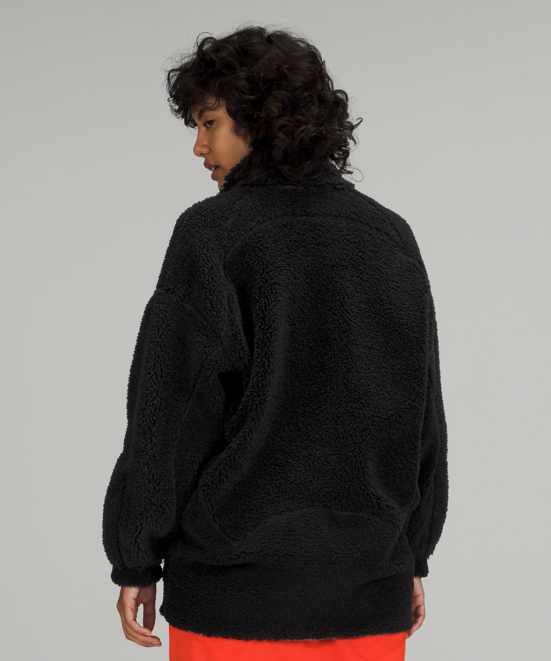 Long Textured Fleece Jacket