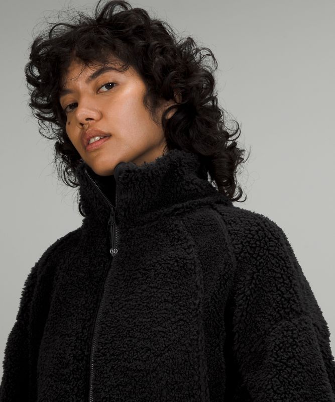 Long Textured Fleece Jacket
