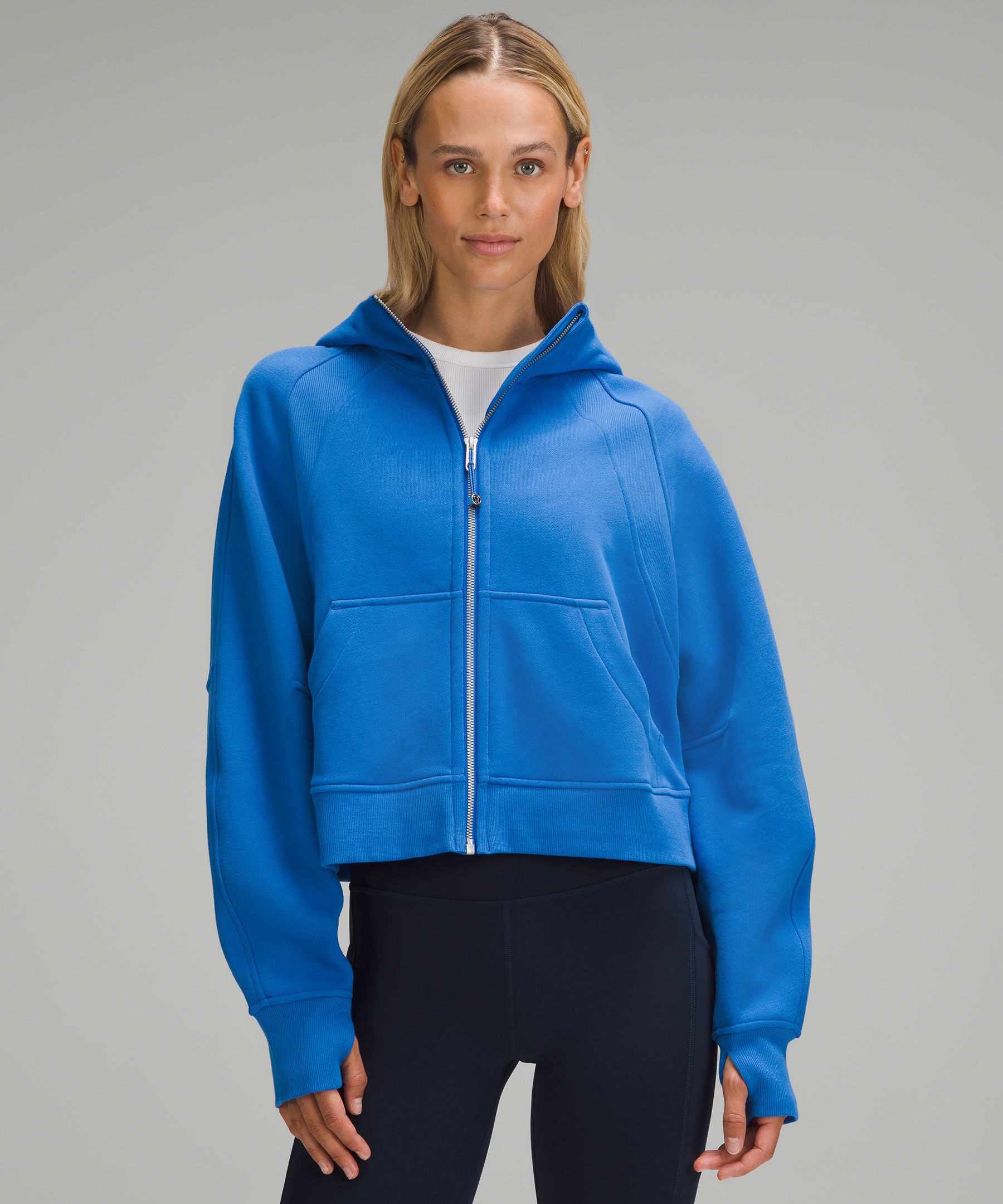 Lu 008 Oversized Scuba Full Zip Hoodie Waist Length Jackets LU Sweatshirts  Soft Thumbholes Leisure Yoga Coat Lulemon From Qidian3, $34.81