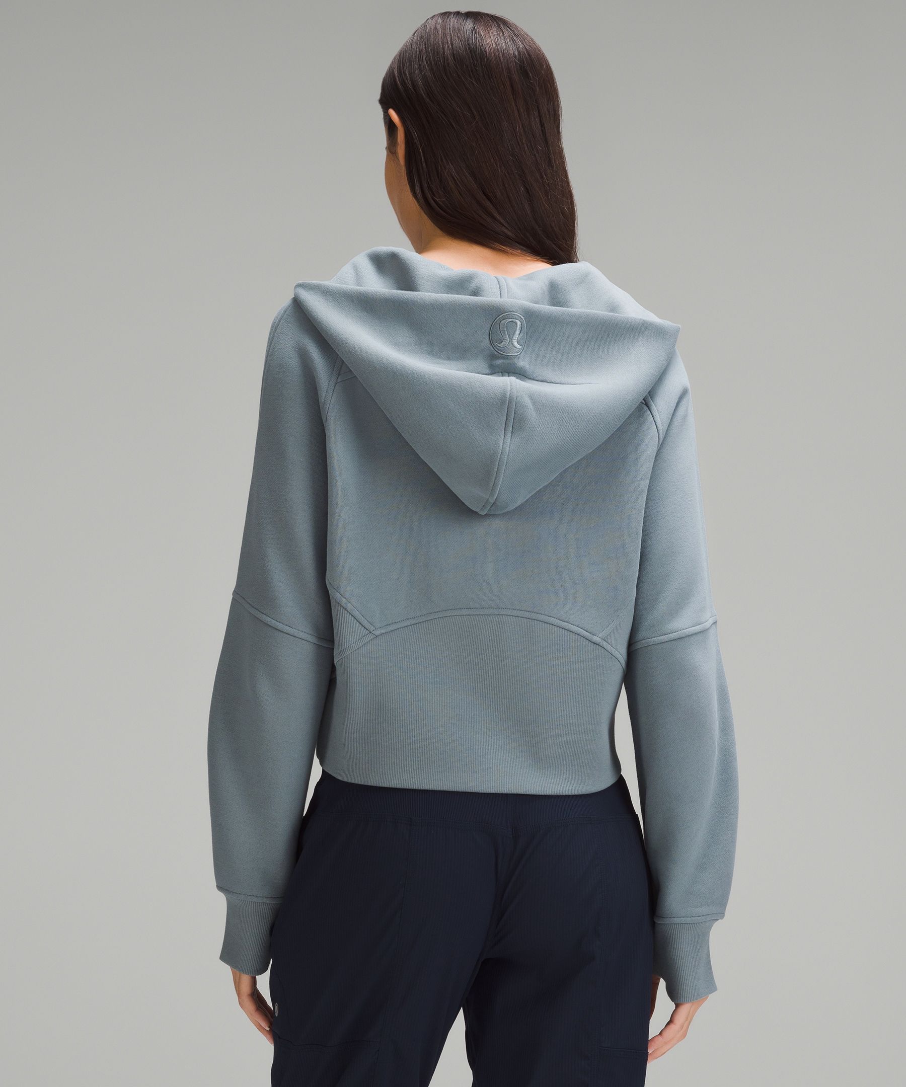 Scuba Oversized Full-Zip Hoodie, Grey Sage