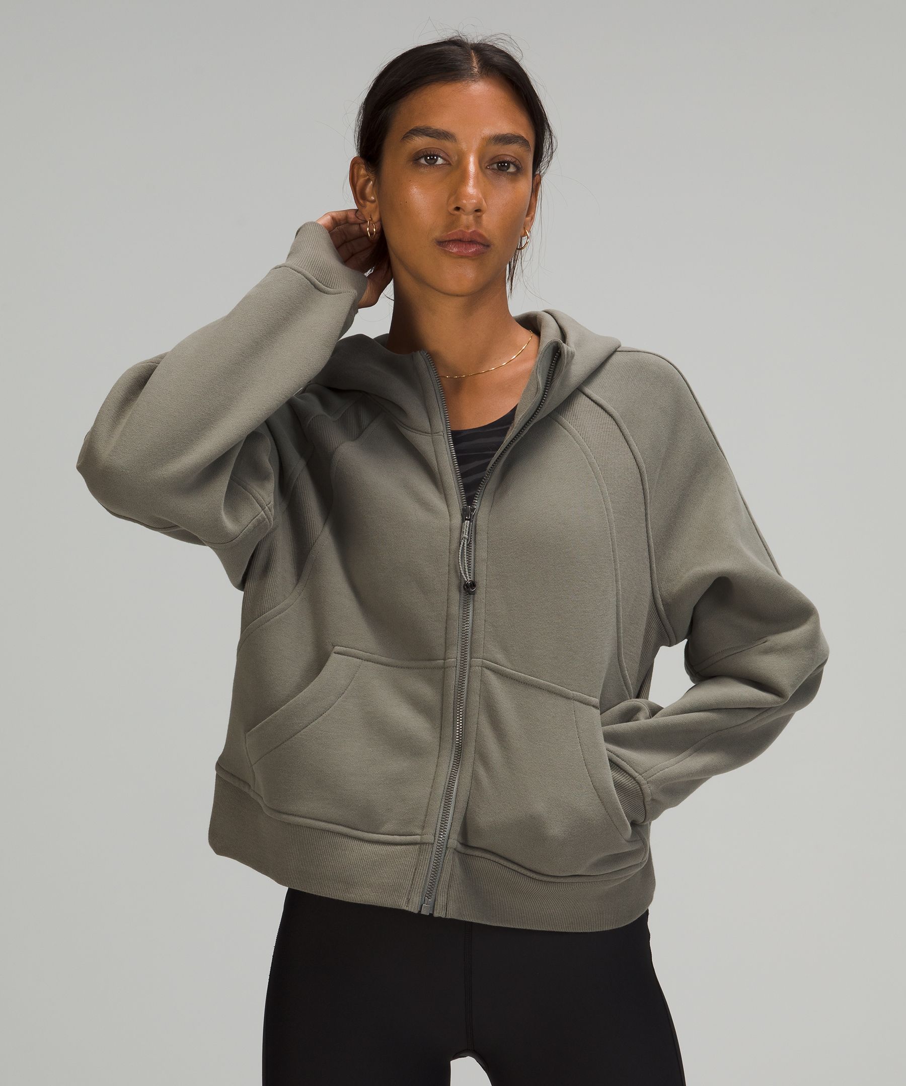 NWOT! Lululemon heathered grey sage scuba oversized half zip