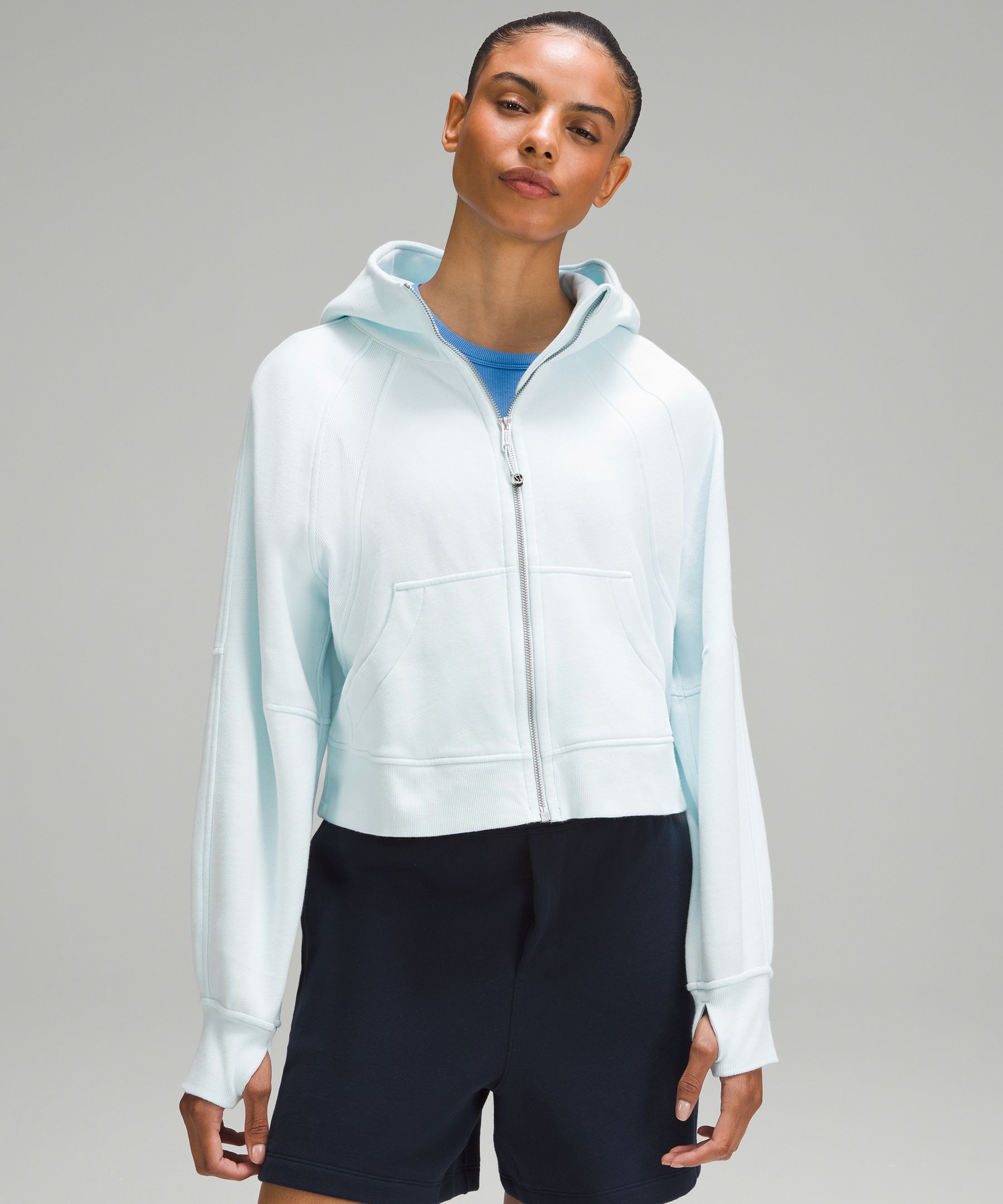 Lulu Scuba Half Zip Hoodie Sheer Blue