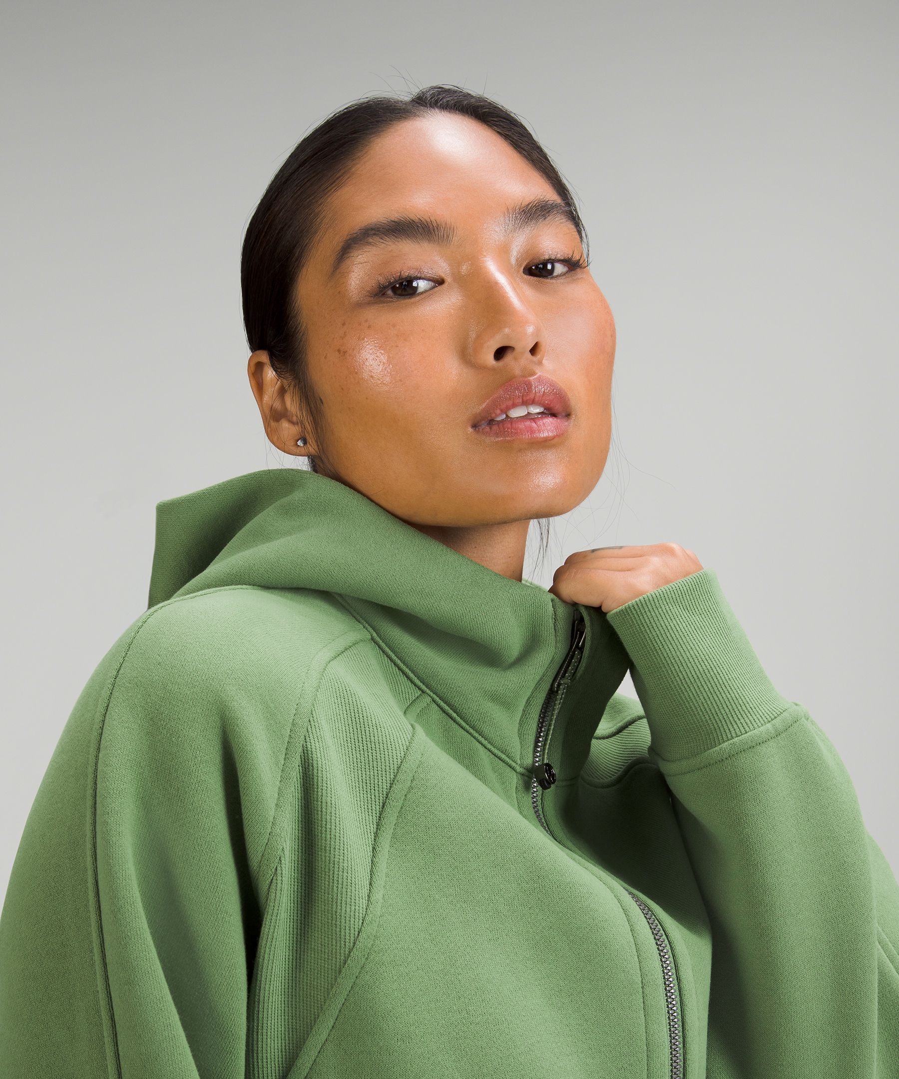 Lululemon Scuba Oversized Full Zip In Bronze Green