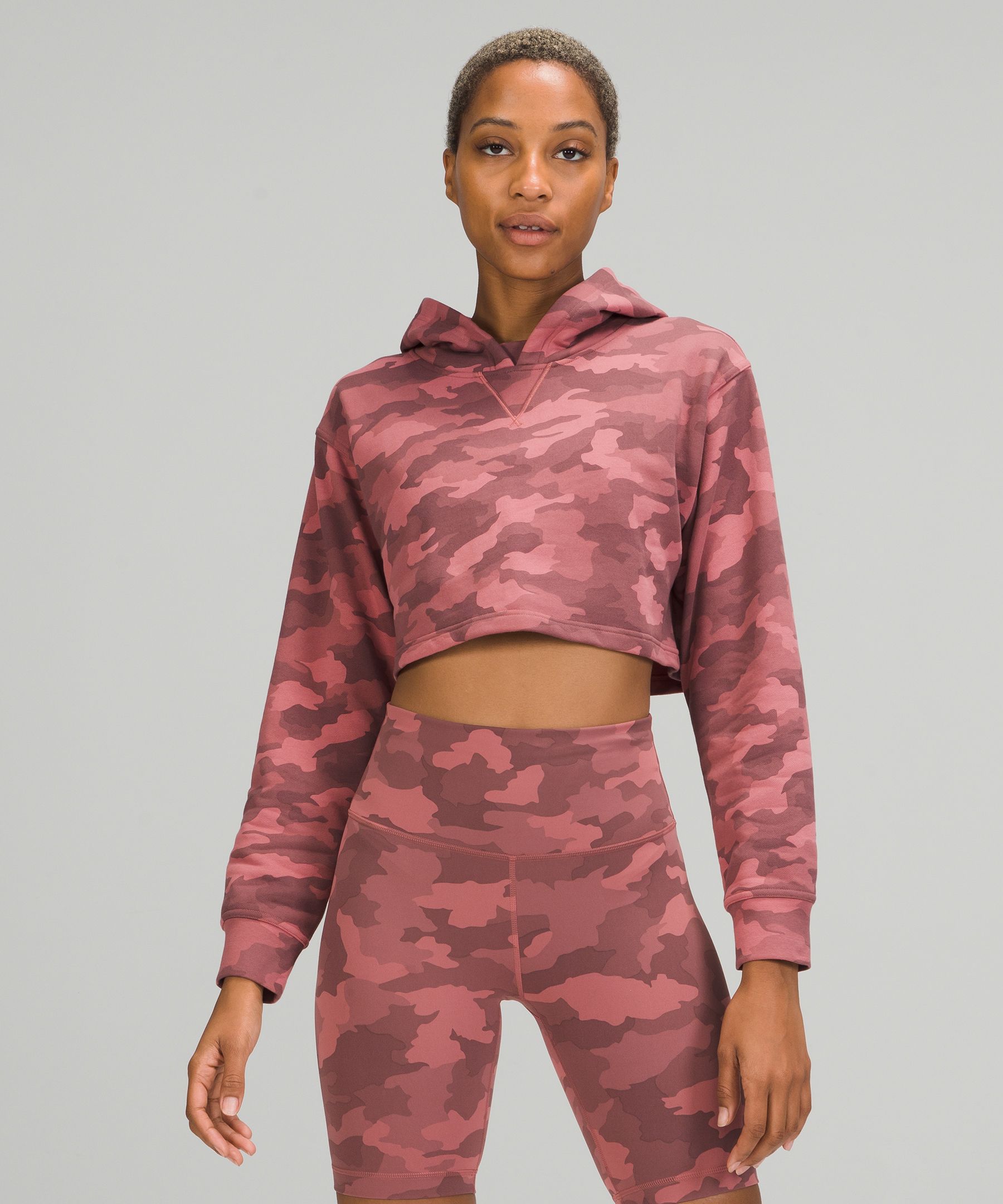 Lululemon All Yours Cropped Hoodie In Printed