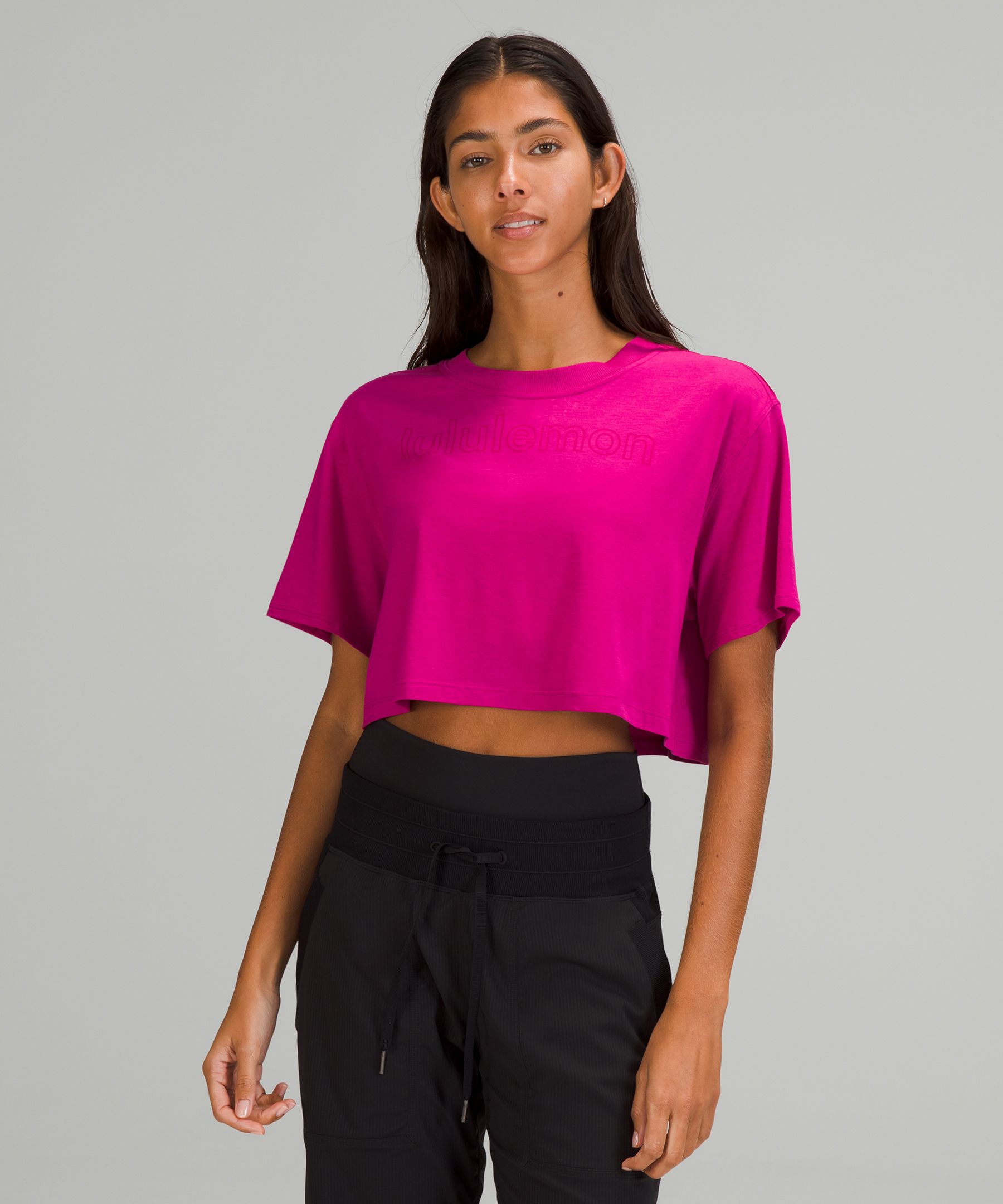 Lululemon All Yours Cropped Graphic T-shirt In Ripened Raspberry