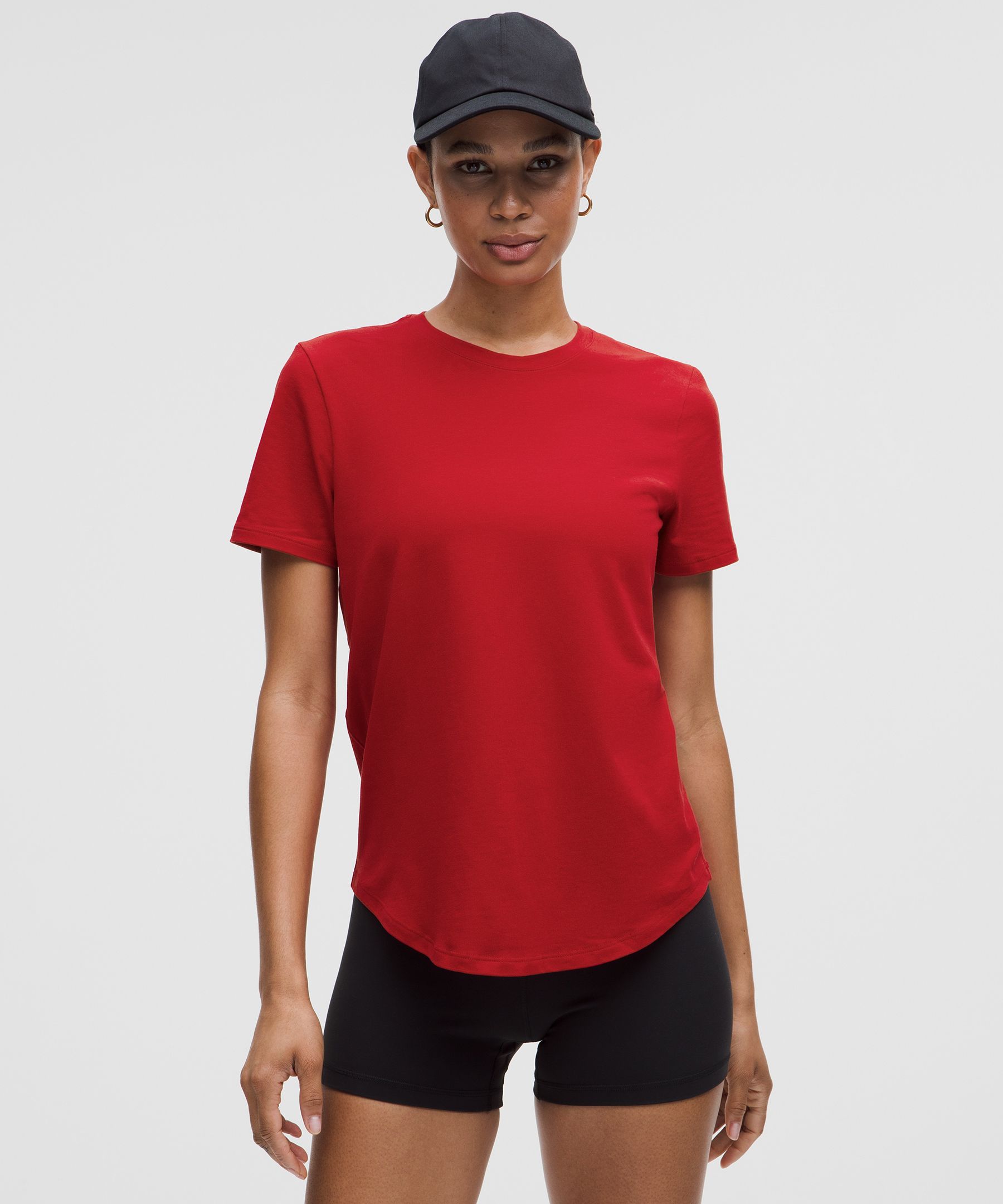Love Curved-Hem Crewneck T-Shirt | Women's Short Sleeve