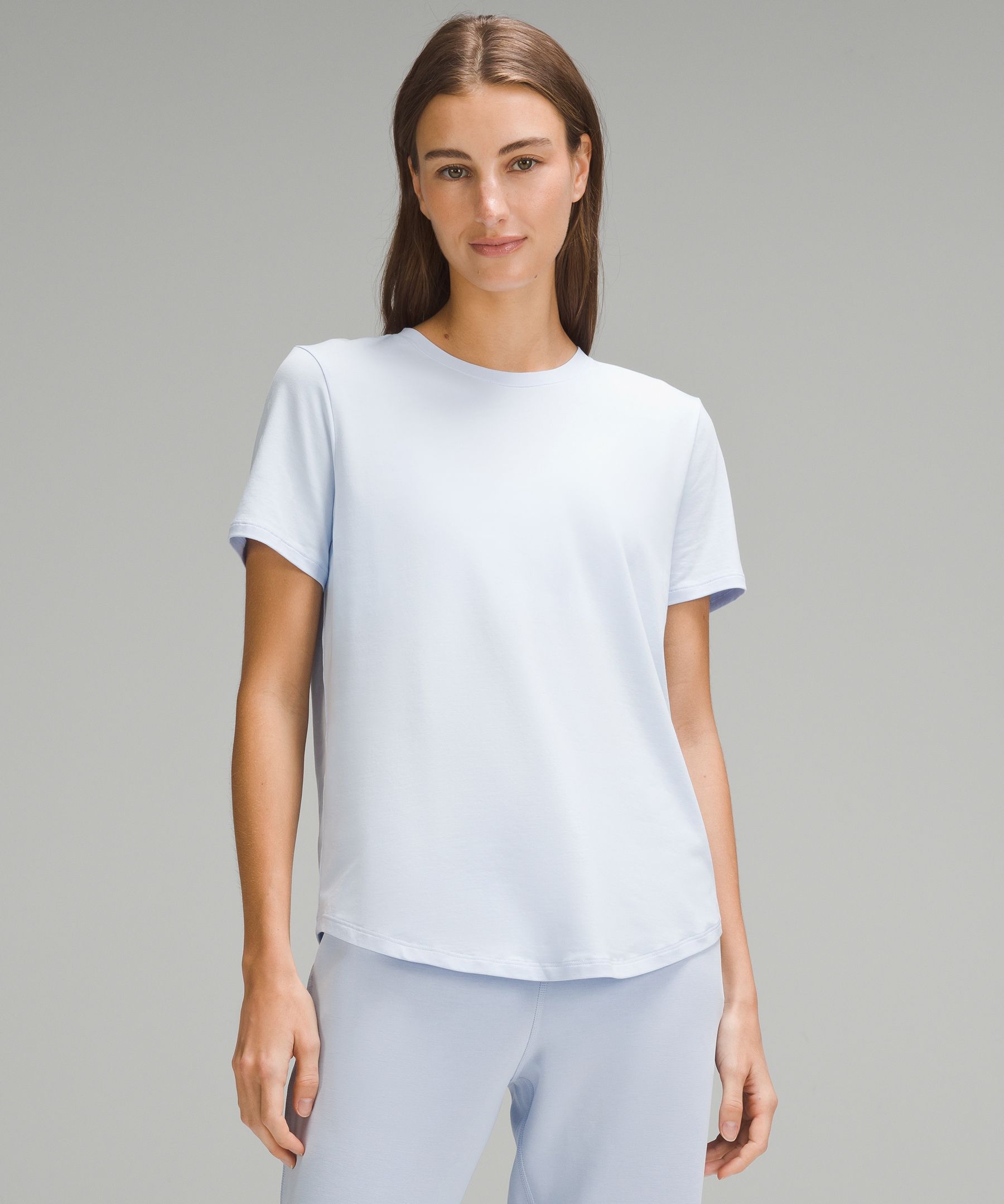 longline curved hem stretchy pima cotton