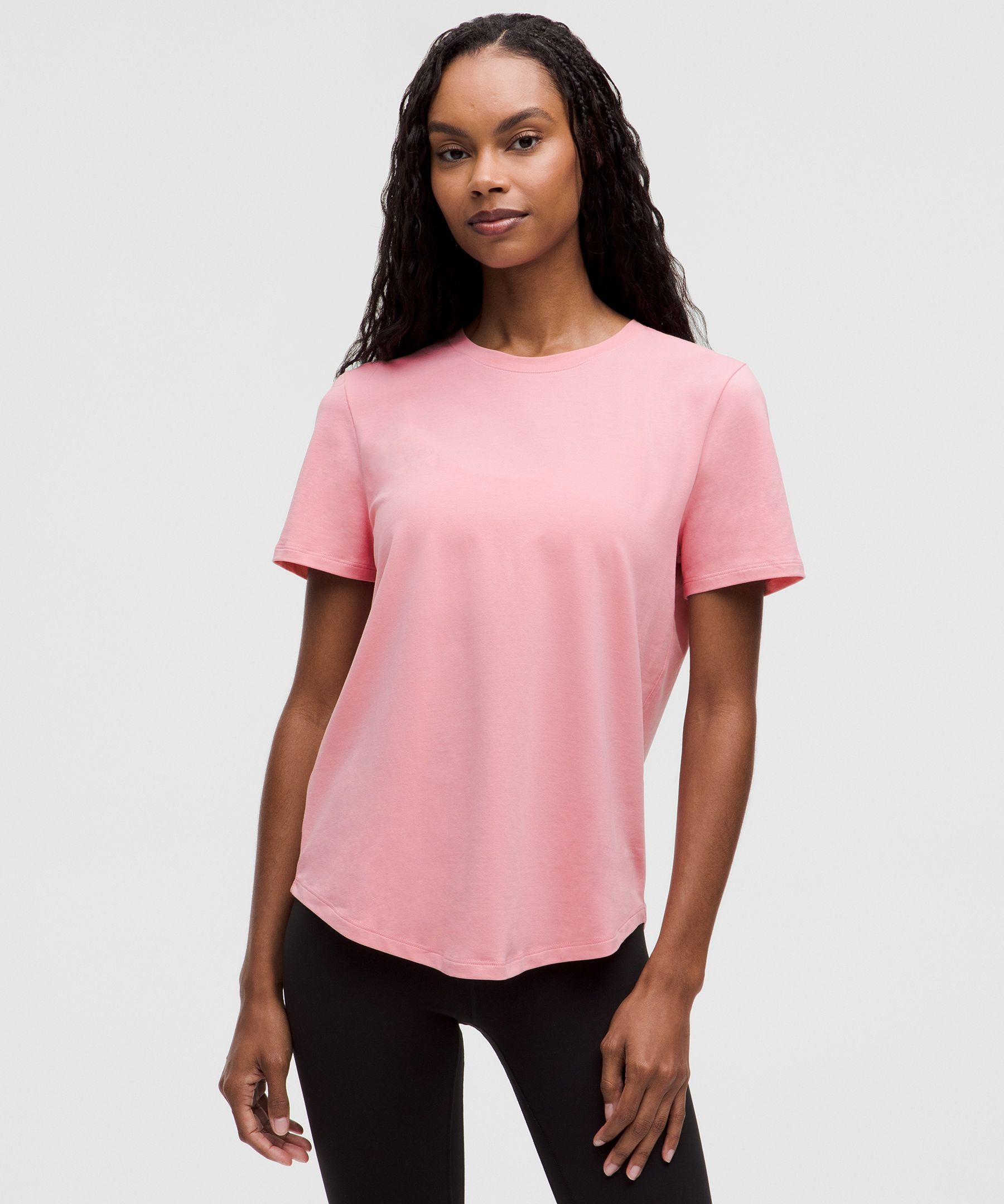 Love Curved-Hem Crewneck T-Shirt