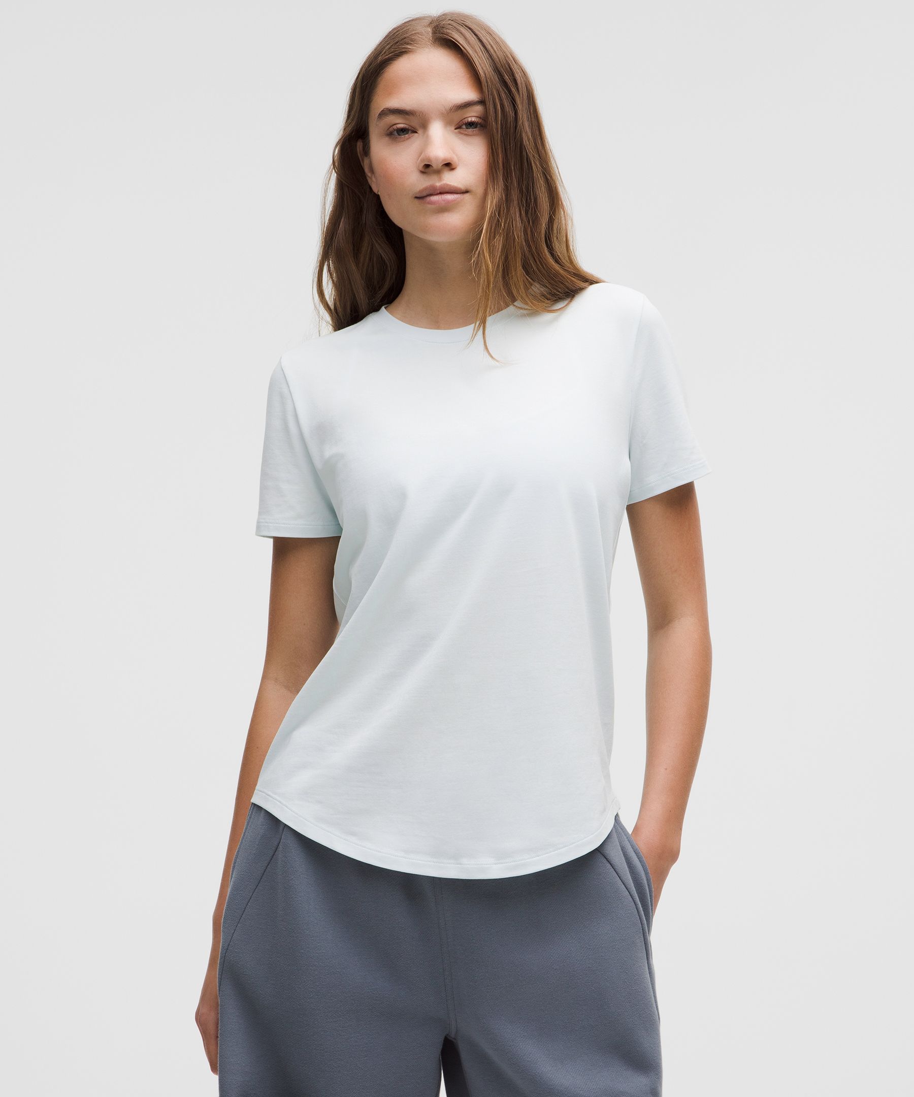 Love Curved-Hem Crewneck T-Shirt