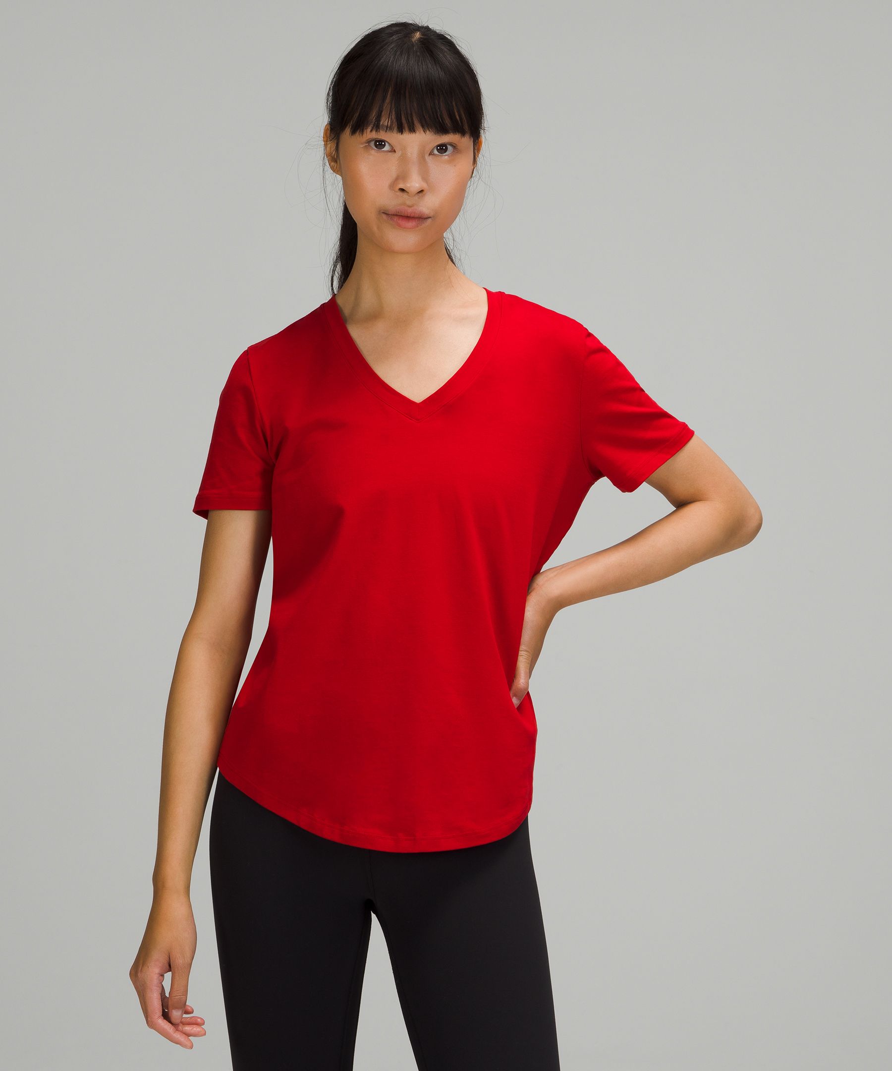 Lululemon Love Tee Short Sleeve V-neck T-shirt In Dark Red