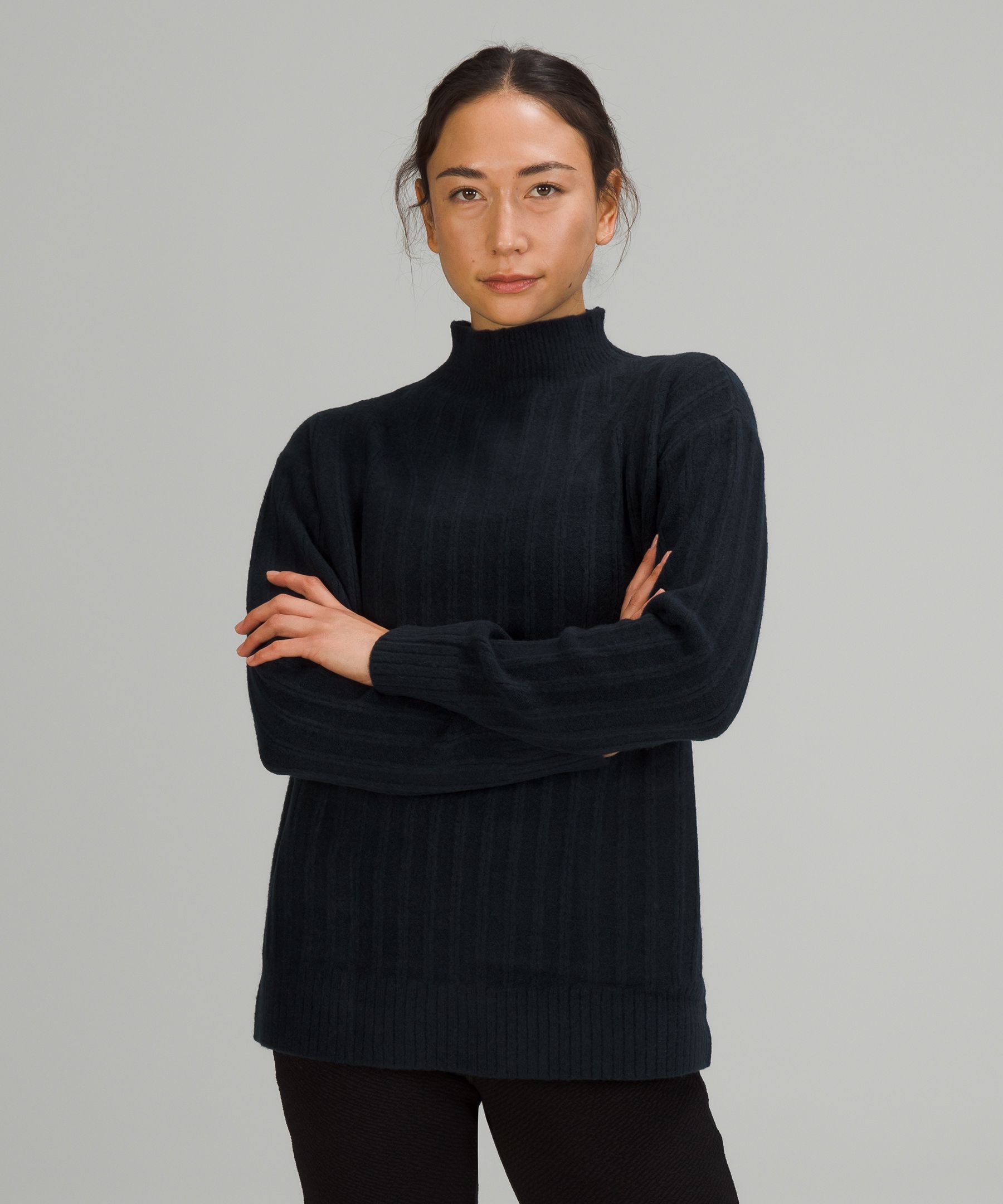 Black ribbed turtleneck clearance sweater