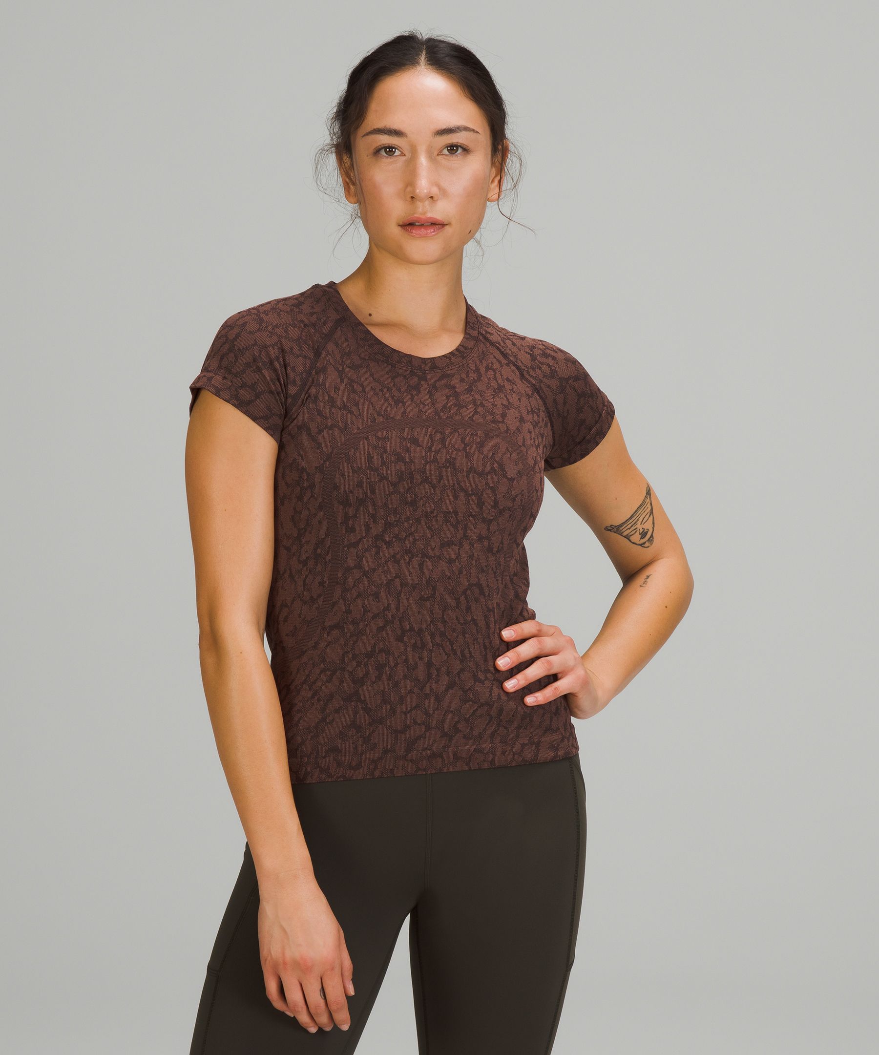 Lululemon Swiftly Tech Short Sleeve Shirt 2.0 Race Length In Particolour French Press/smoky Topaz