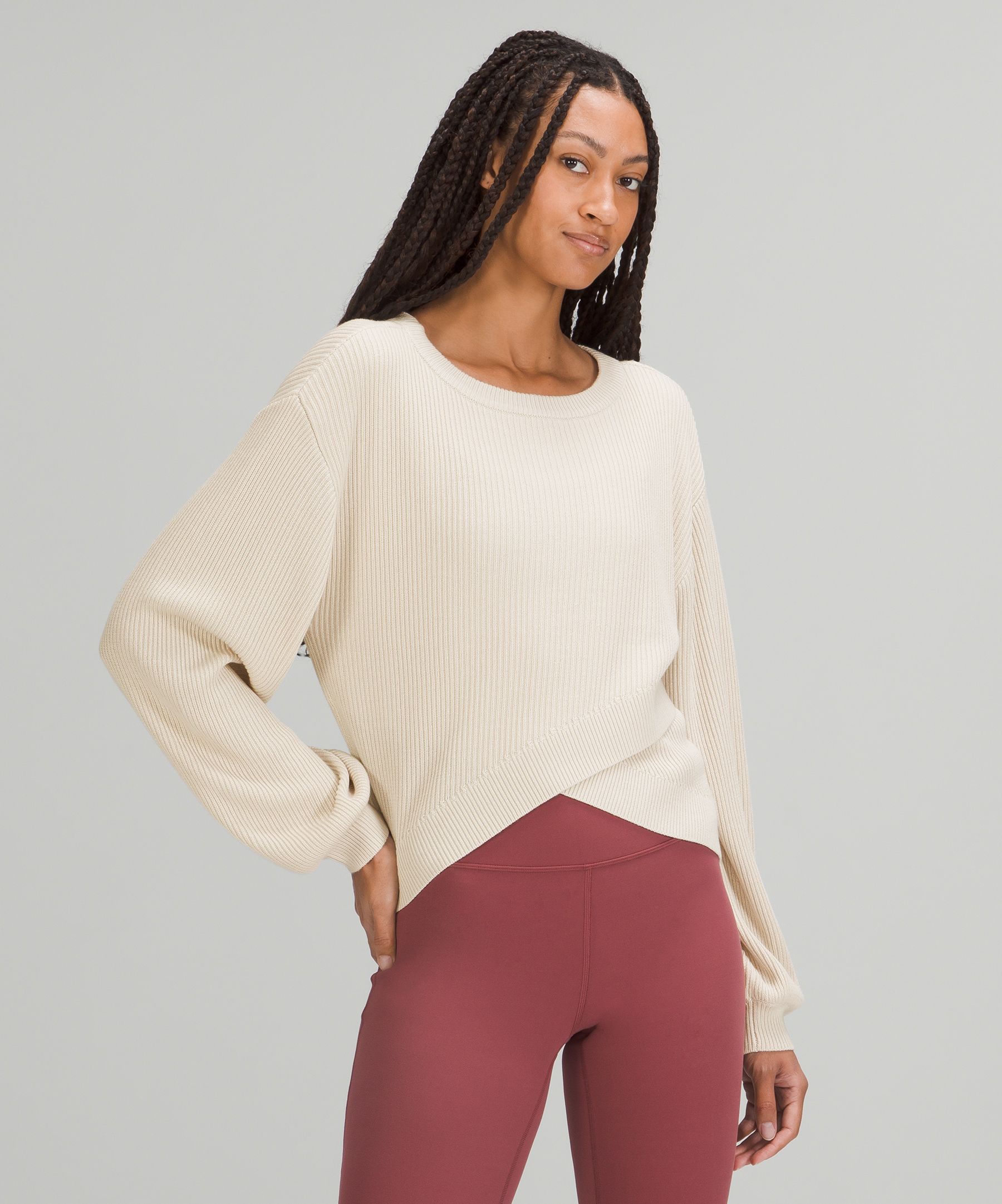 Reversible Crossover Sweater White Opal (4), White Fleece EBB : r/lululemon