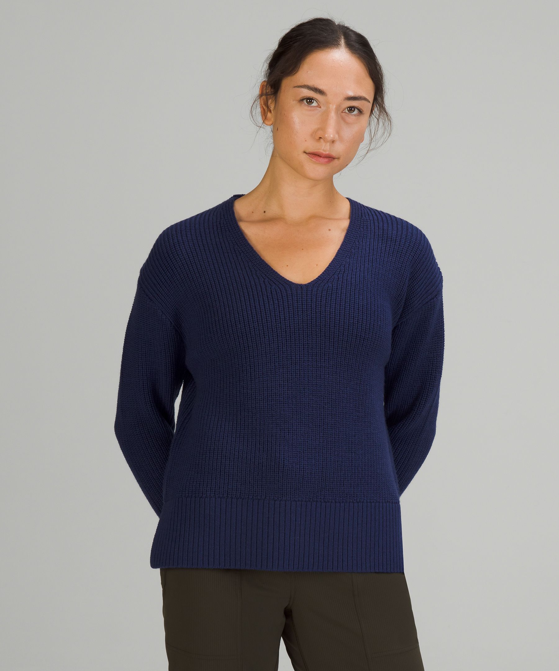 Merino wool v sale neck sweater women's