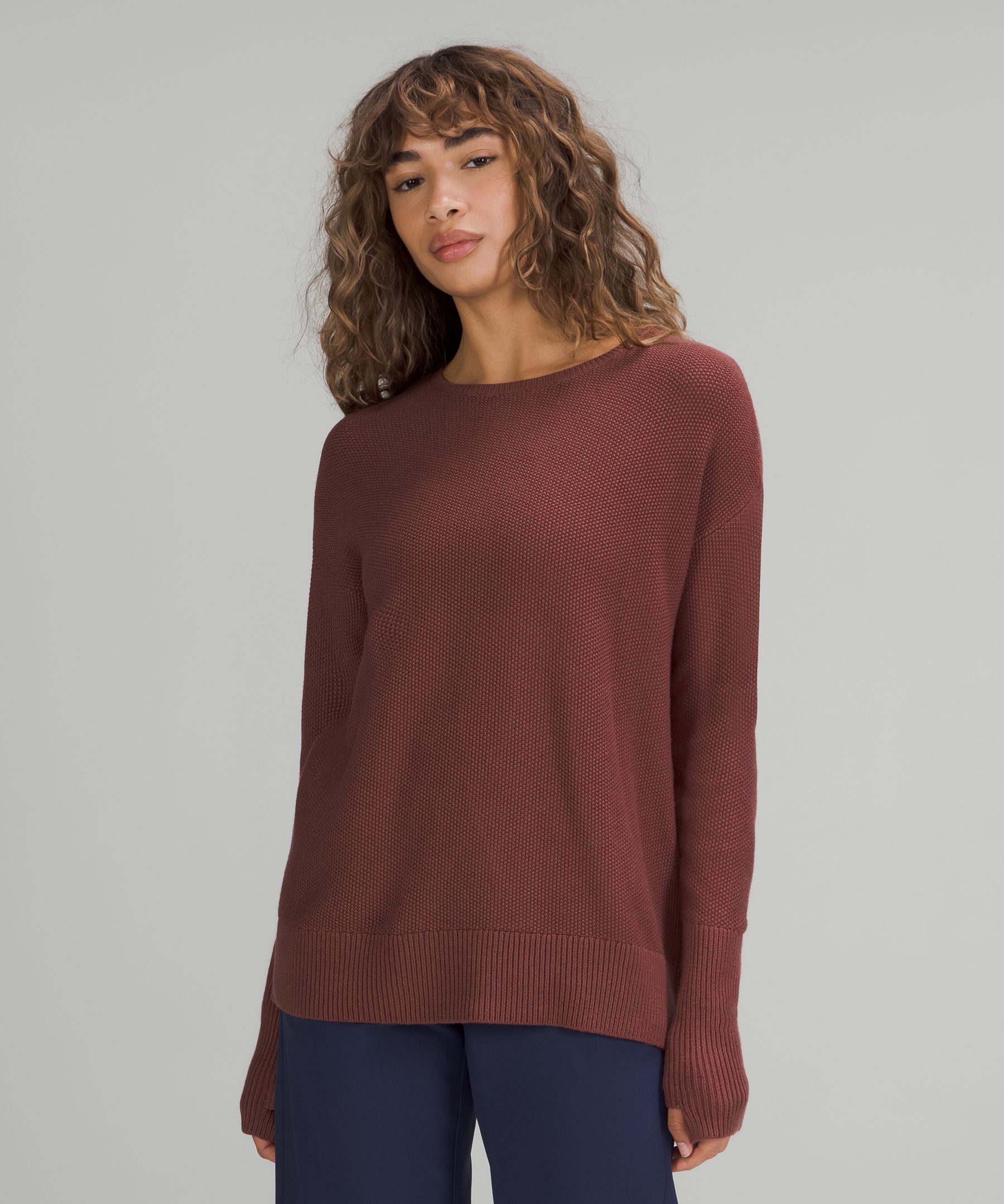 Open back sale yoga sweater