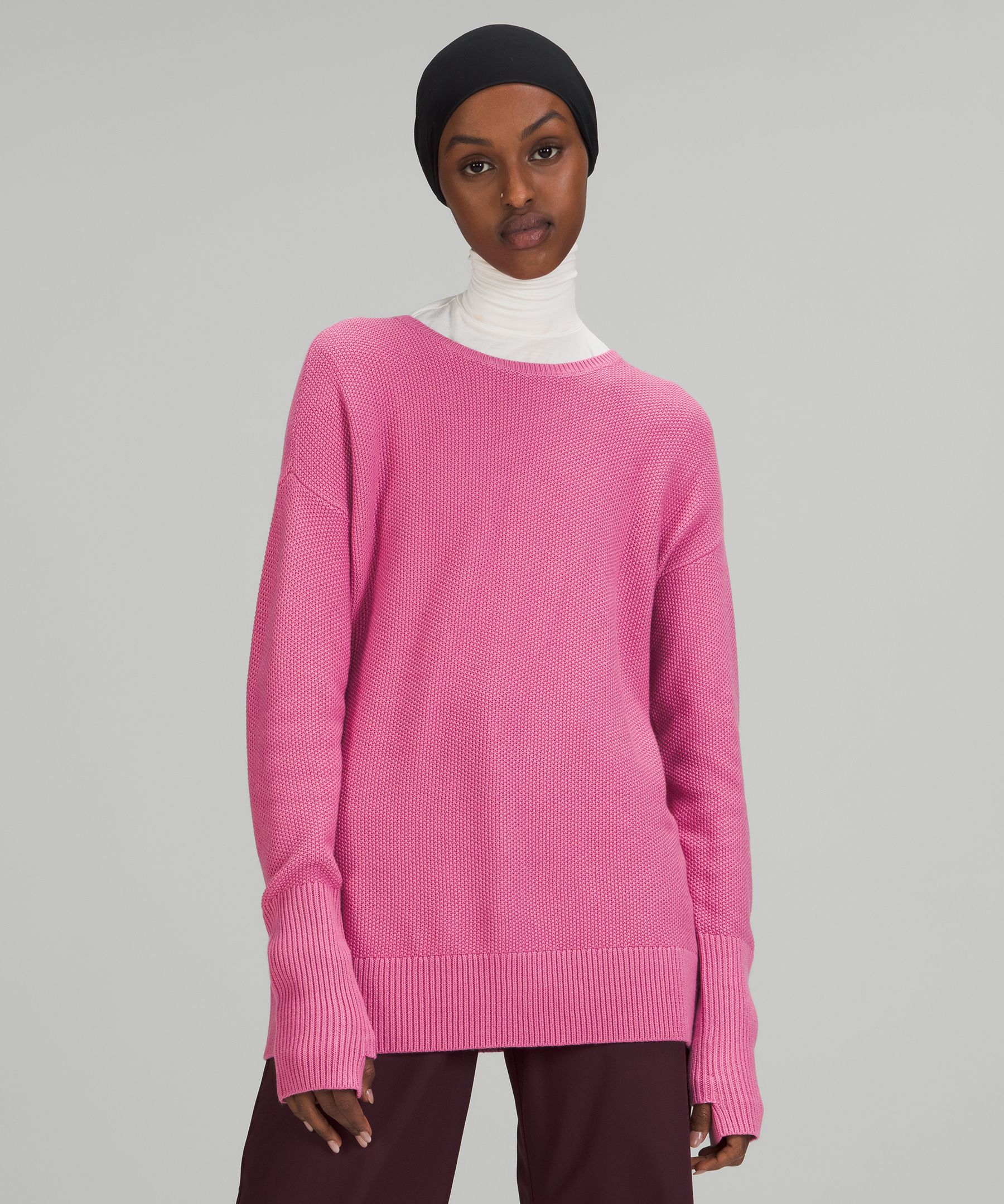 Lululemon Cashlu Crossover Back Sweater In Pink Blossom | ModeSens