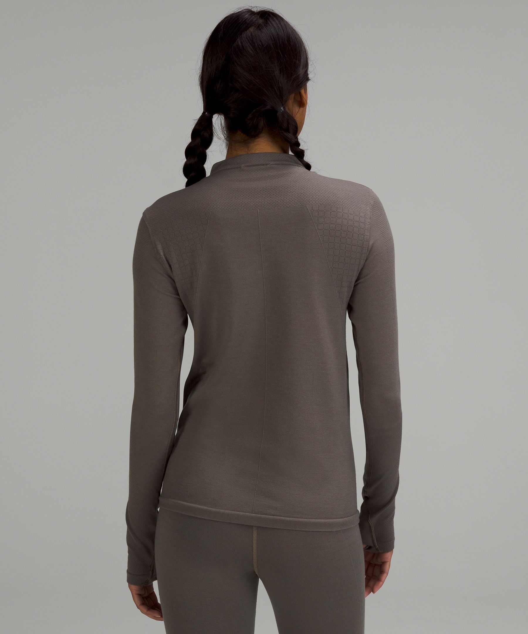 Shop Lululemon Lab Seamless Wool-blend Long-sleeve Shirt