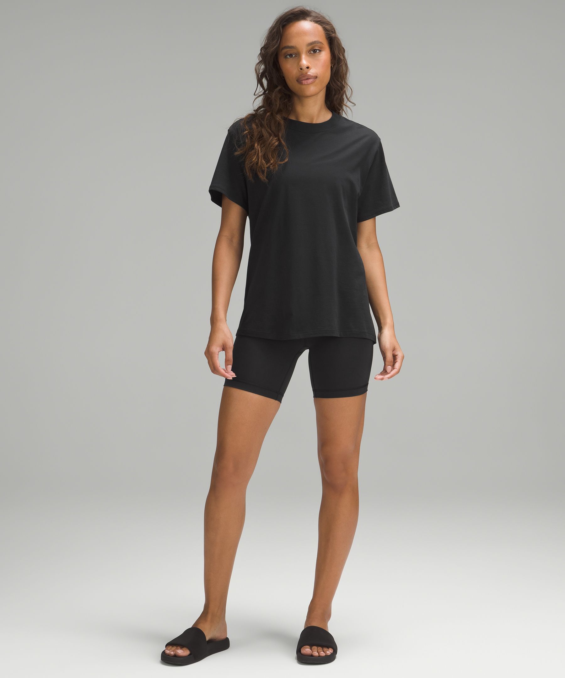 Lululemon All Yours Short Sleeve Train In Speckle Rhino Grey/black