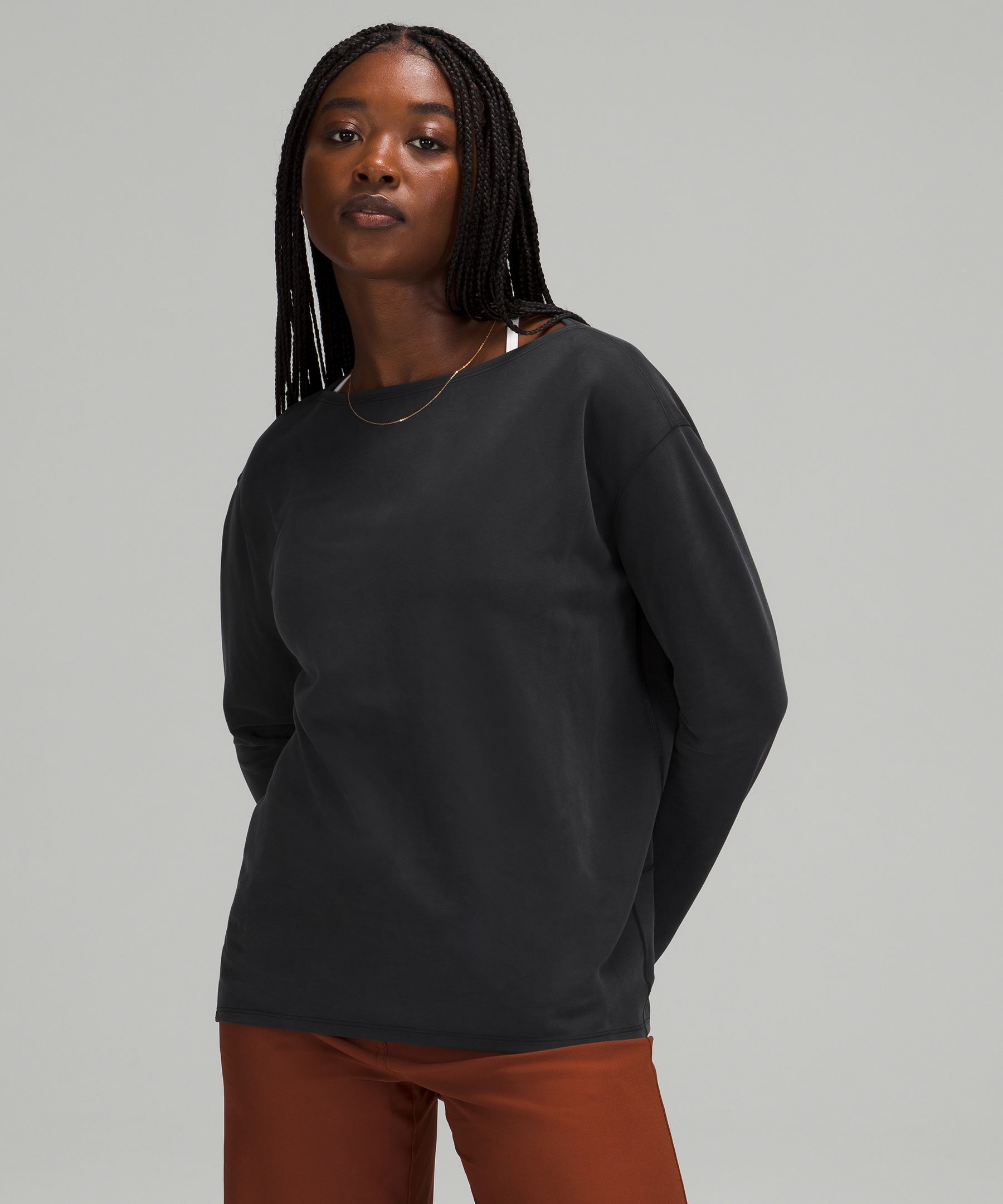 Lululemon Back In Action Long Sleeve Shirt In Black