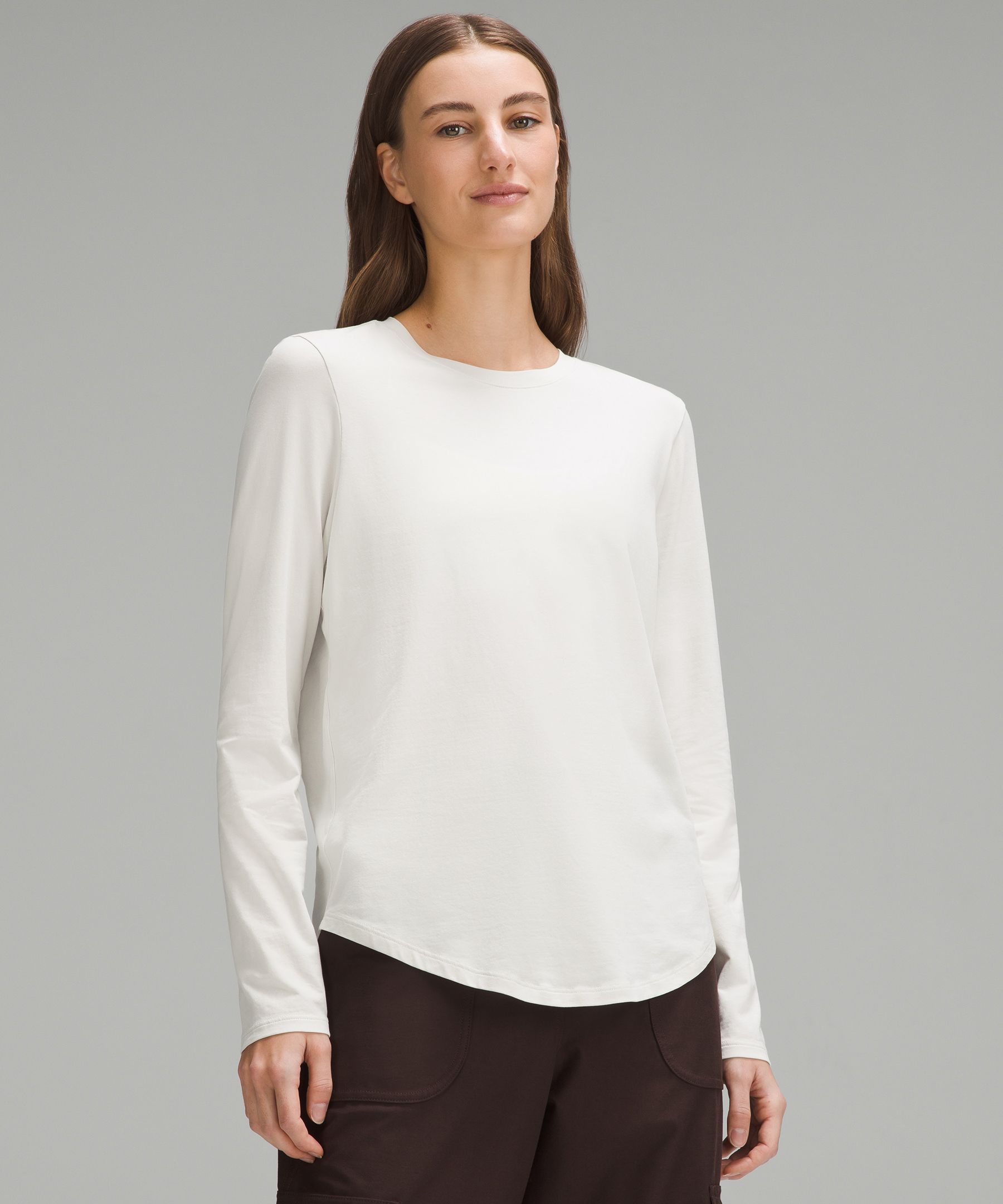 Lululemon Love Long-Sleeve Shirt - White - Size 14 Pima Cotton Fabric