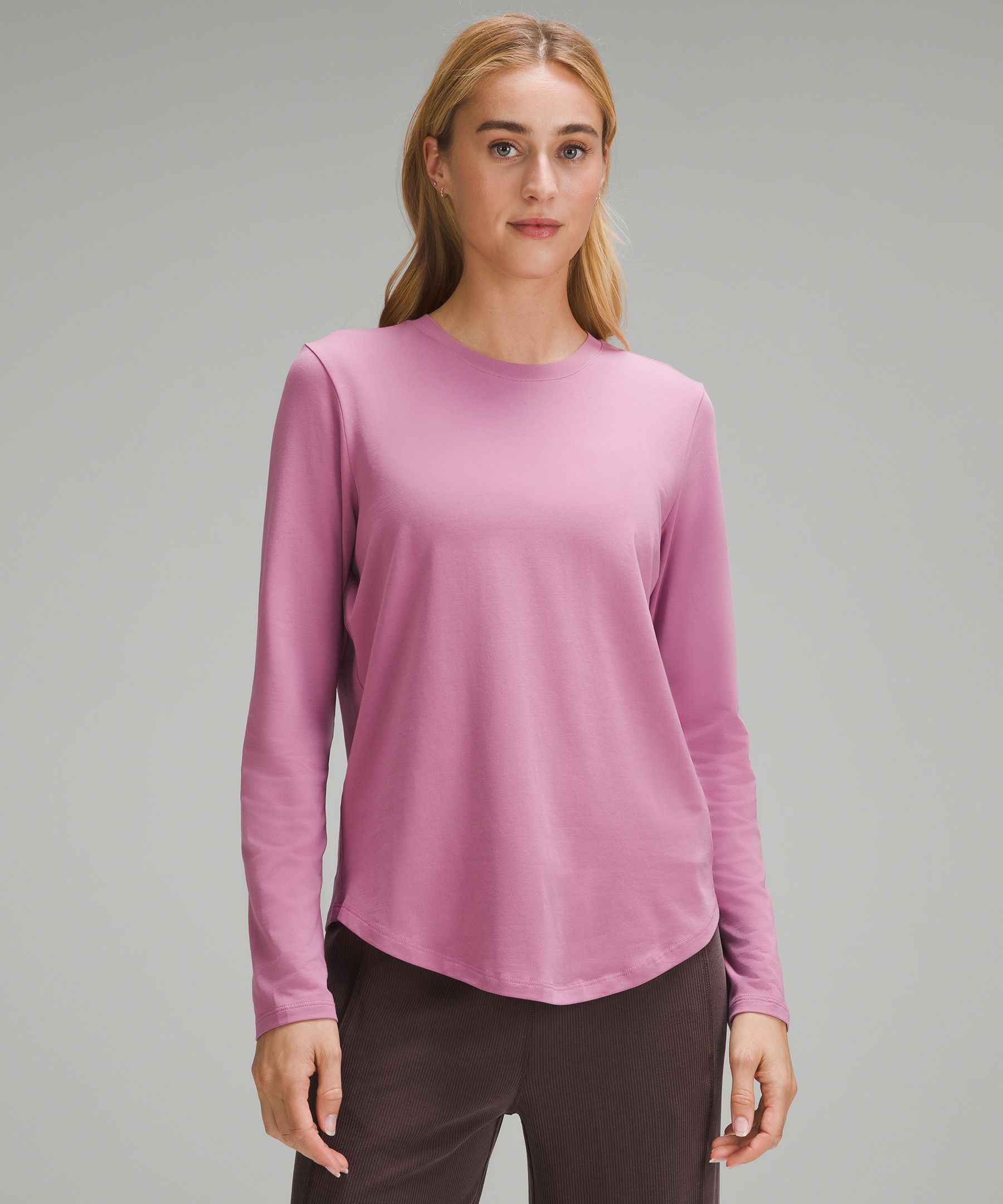 Lululemon Love Long-Sleeve Shirt - Pink - Size 4 Pima Cotton Fabric