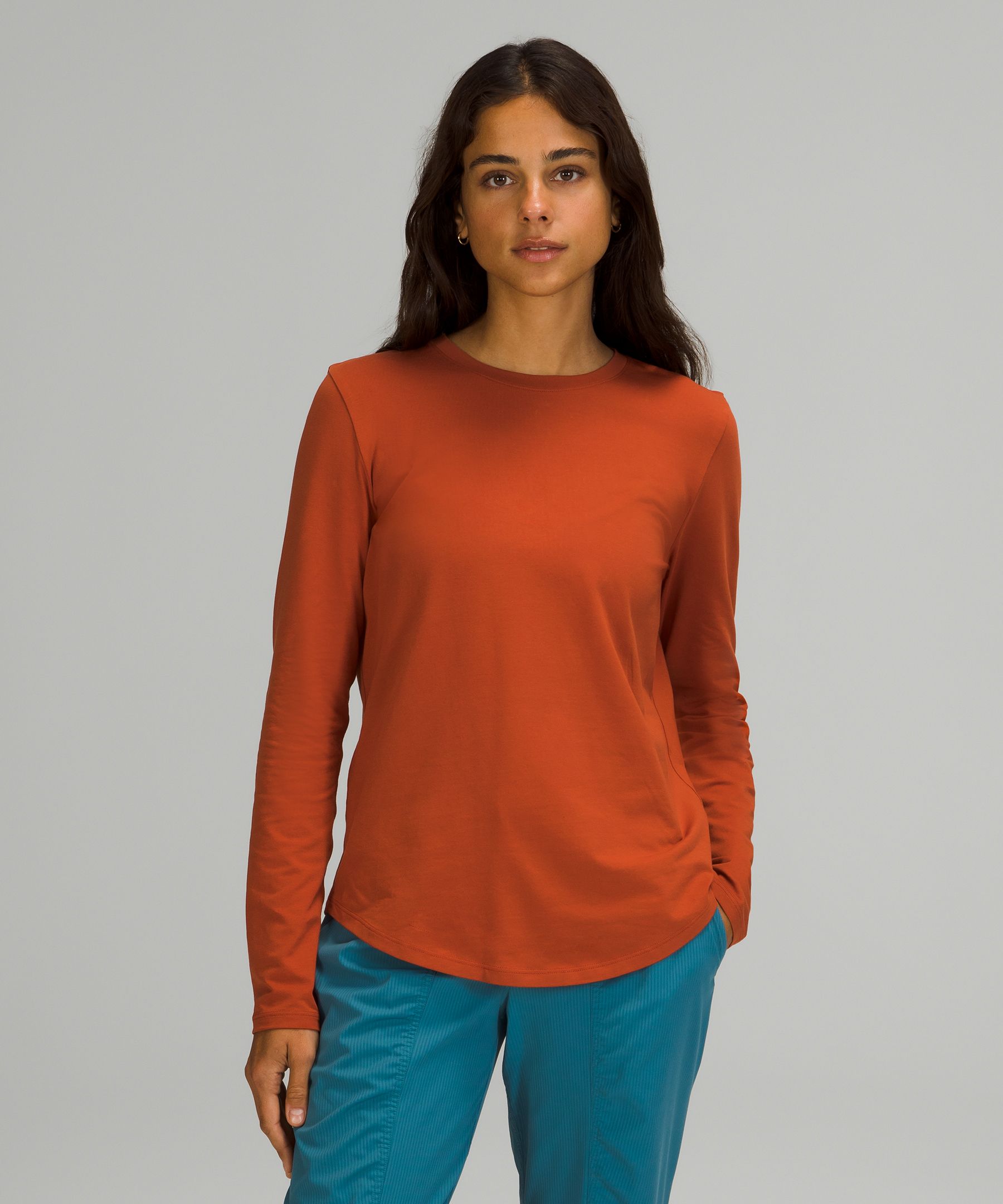 Lululemon Love Long Sleeve Shirt In Orange
