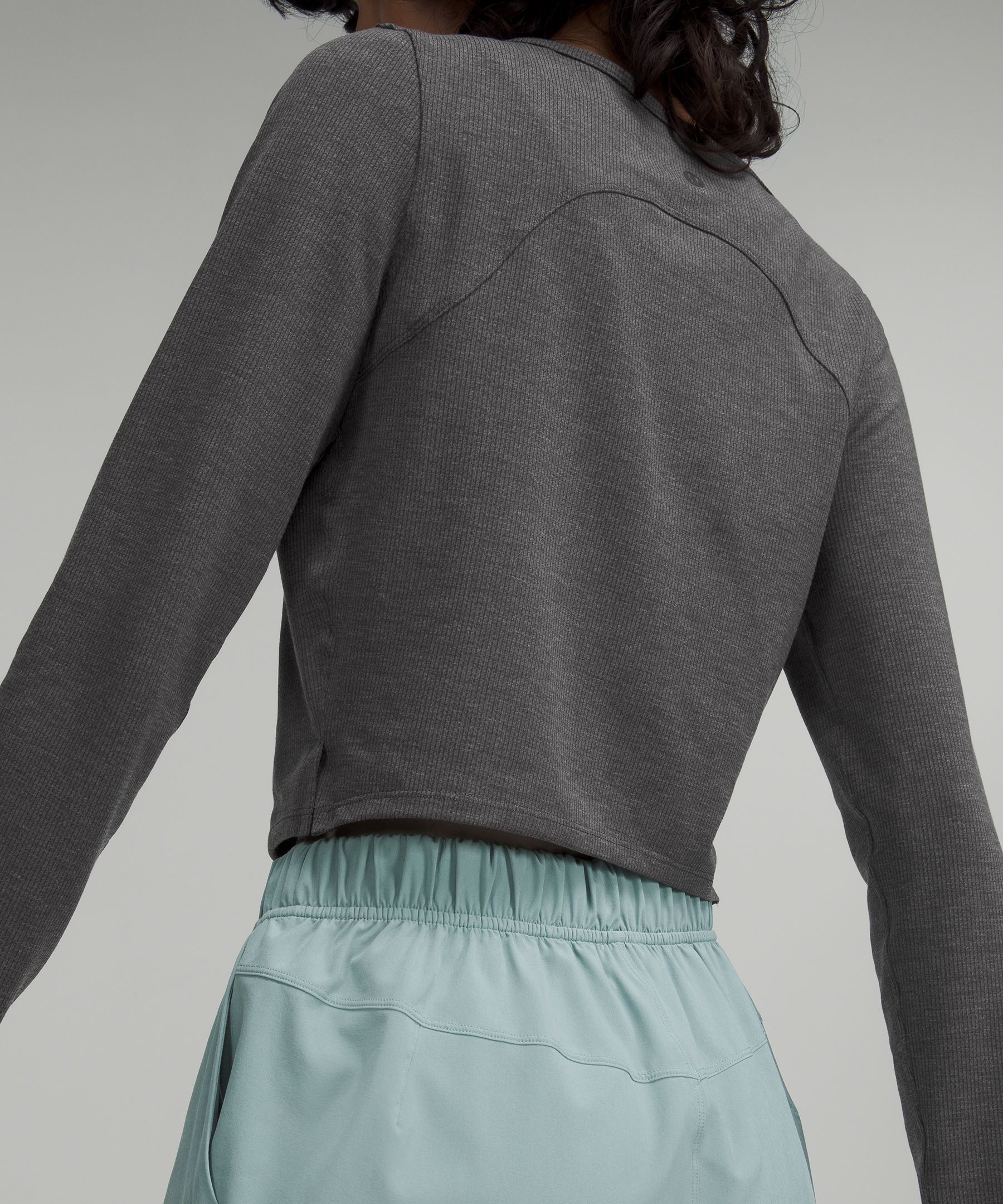 Cropped henley long sleeve in heathered asphalt grey (6) : r/lululemon